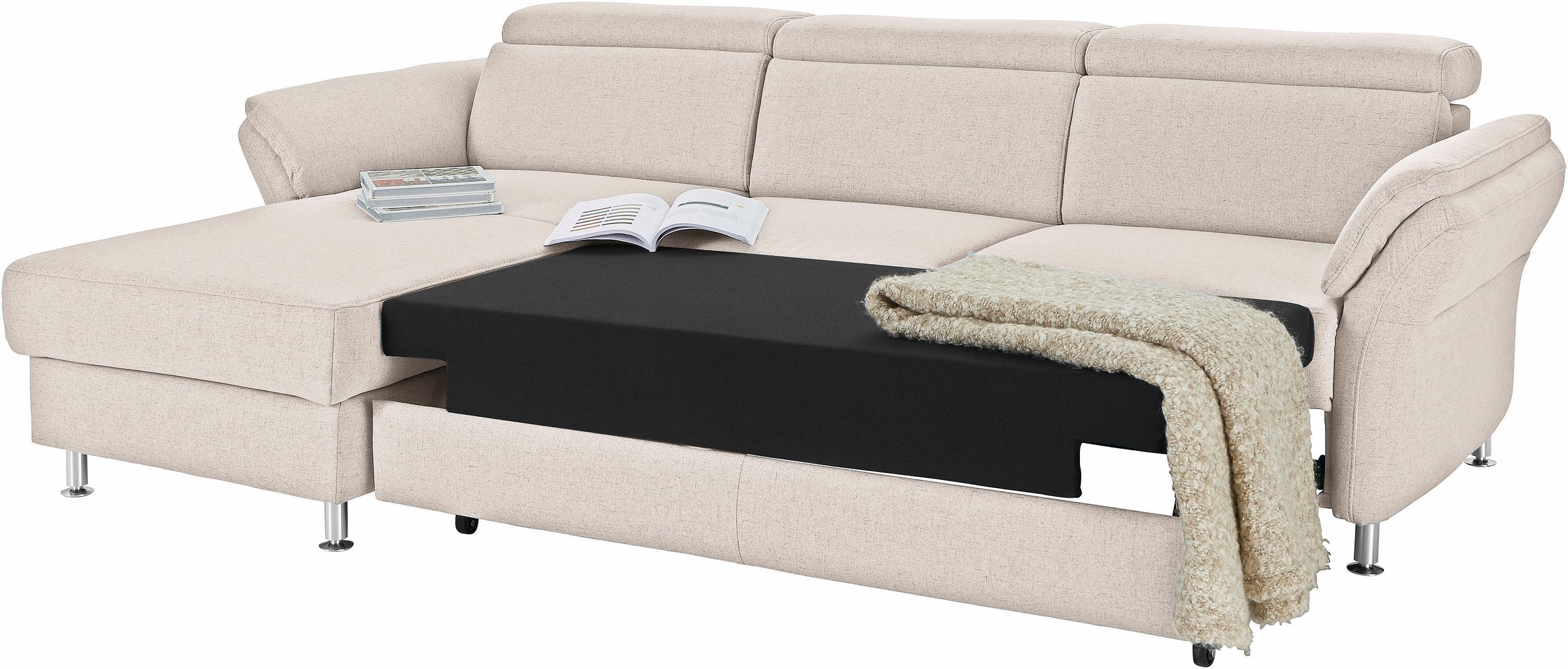 sit&more Ecksofa »Avignon L-Form«, Kopfteilverstellung, wahlweise mit Bettfunktion und Bettkasten