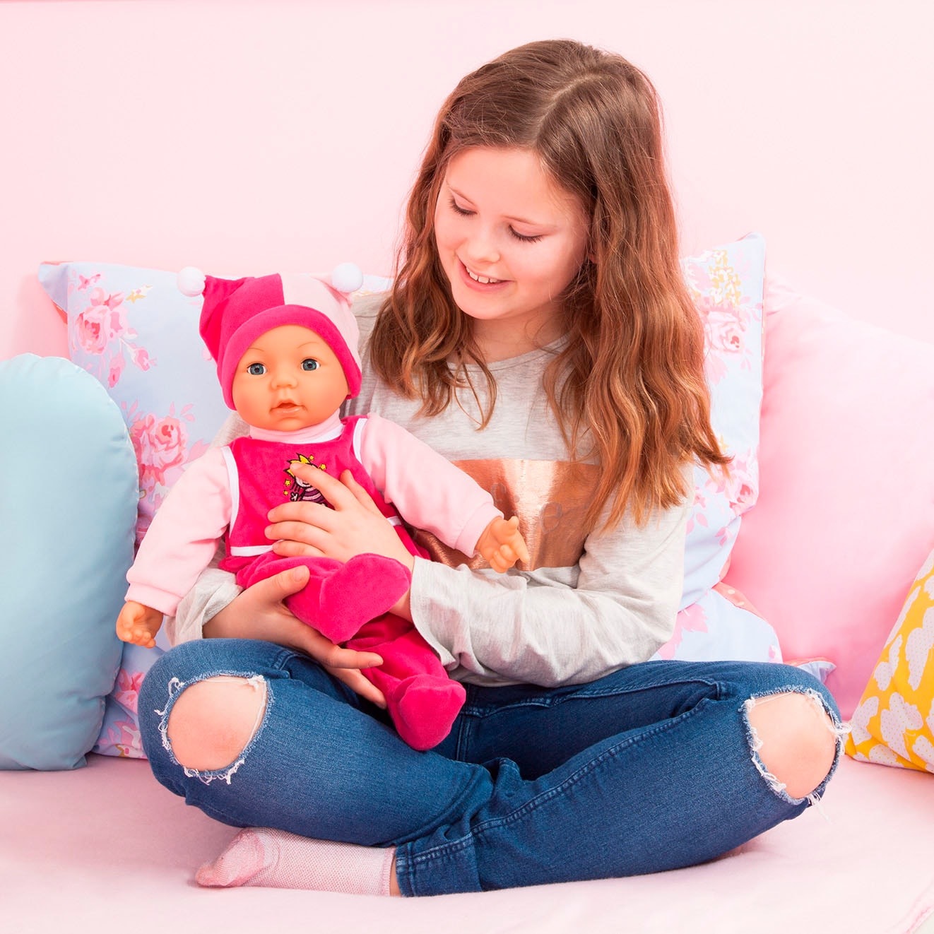 Bayer Babypuppe »Hello Baby, 46 cm pink/rosa«