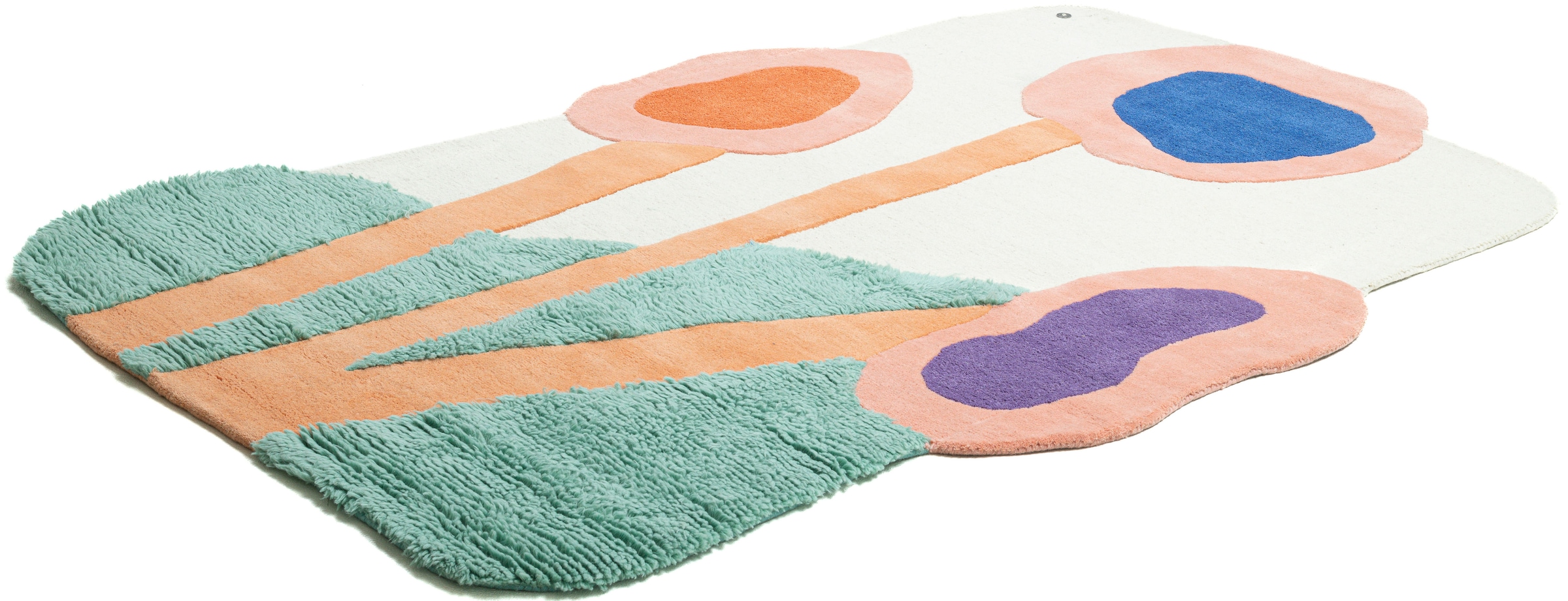 Image of TOM TAILOR HOME Designteppich "Bings Colorful Poppy" rechteckig 10 mm Höhe Kurzflor, reine Wolle, modernes Design, abstrakte Blumen