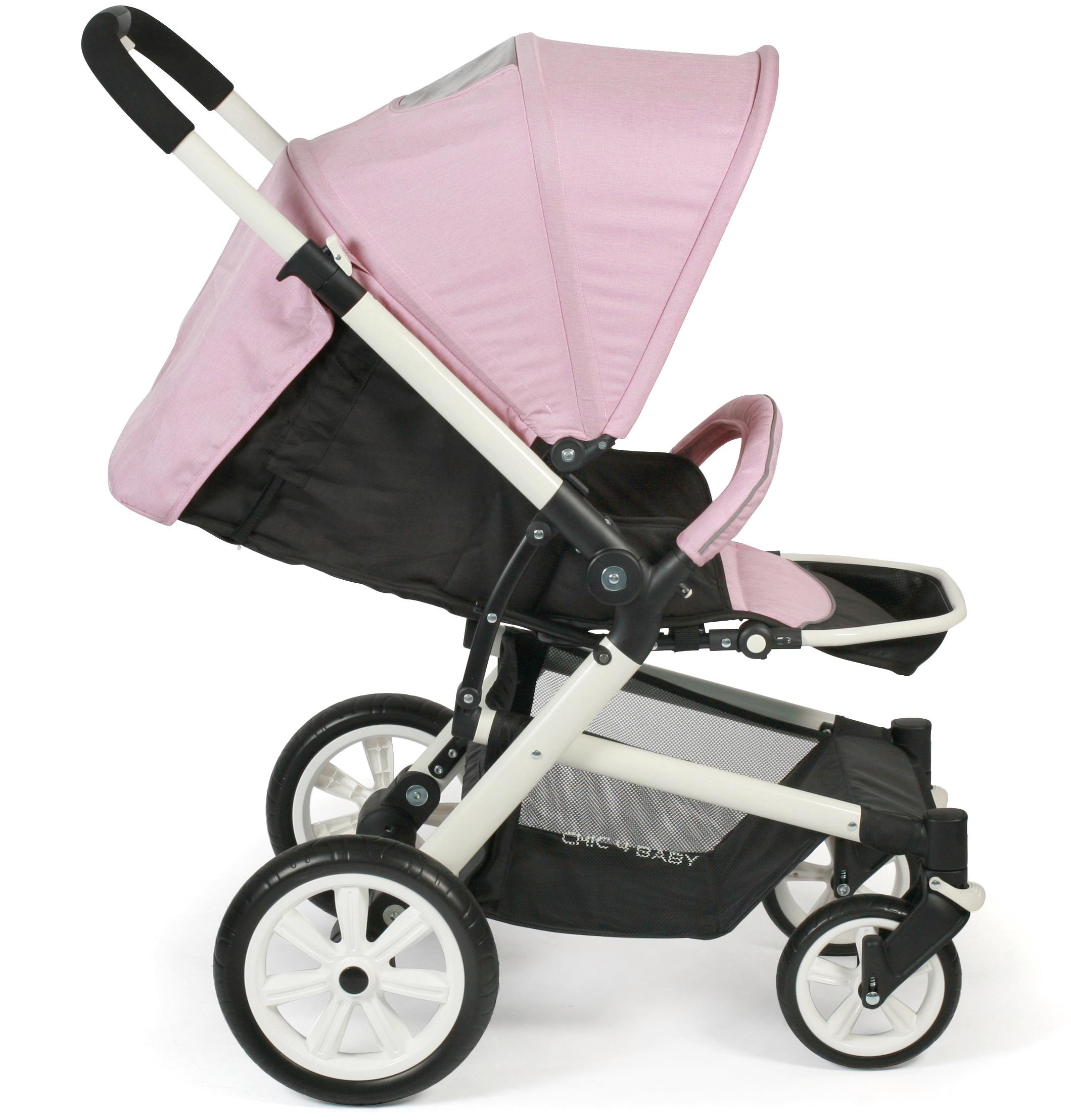 CHIC4BABY Sport-Kinderwagen »Boomer, rosa«, mit schwenk- und feststellbaren Vorderrädern