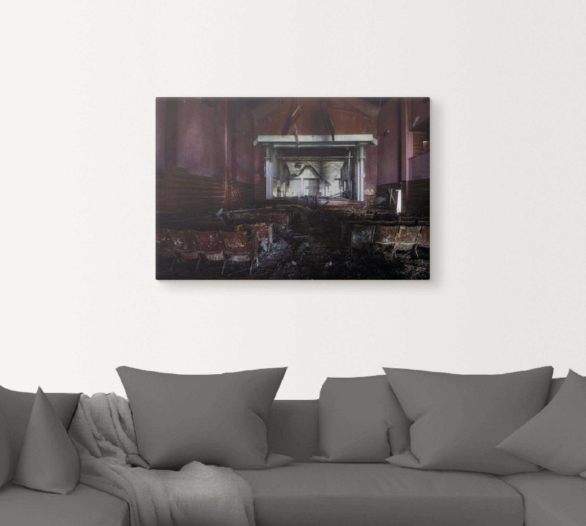 Artland Wandbild »Lost Place - Kino - verlassene Orte«, Gebäude, (1 St.), als Alubild, Outdoorbild, Leinwandbild, Poster in verschied. Grössen