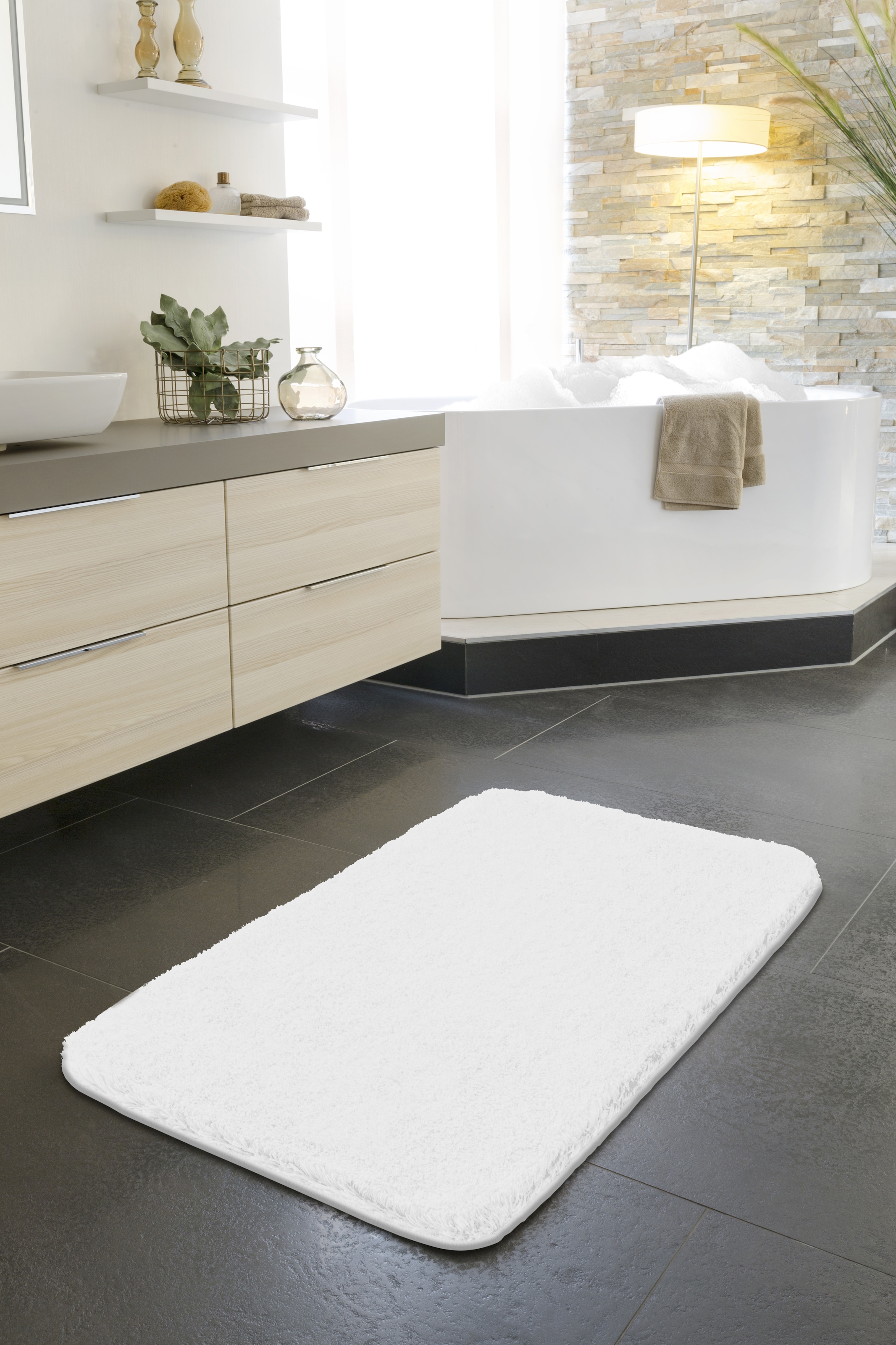 Grund Badematte »Melange«, rutschhemmend beschichtet, fussbodenheizungsgeeignet, besonders dichter Flor