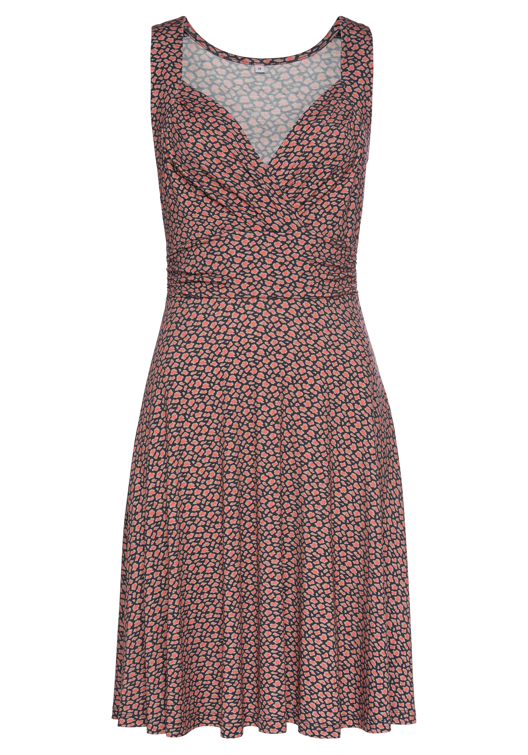 Vivance Jerseykleid mit Alloverdruck in Wickeloptik, Sommerkleid, Strandkleid, casual-chic