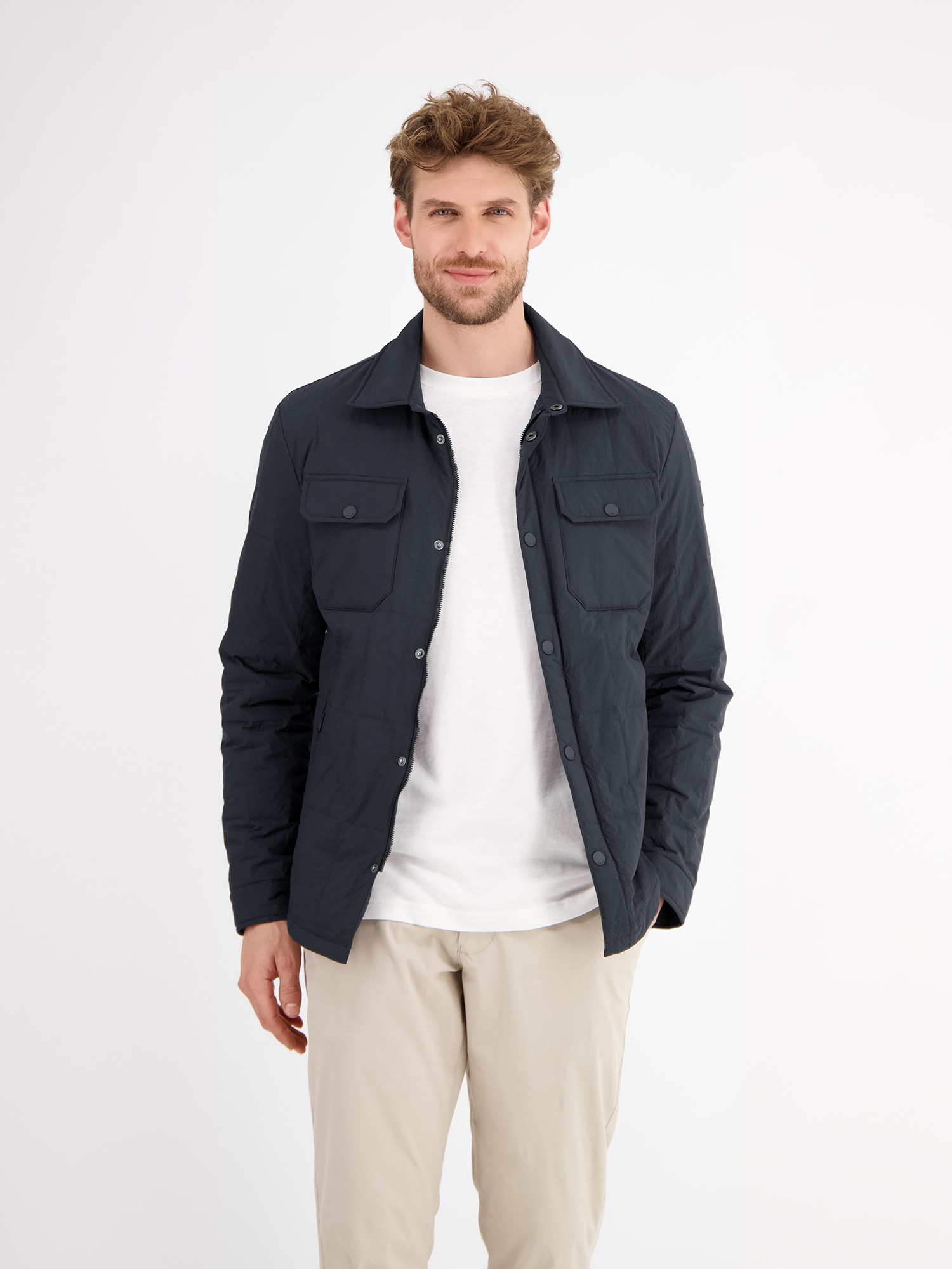 Image of LERROS Hemdjacke "Overshirt-Jacke, leicht gefüttert" ohne Kapuze