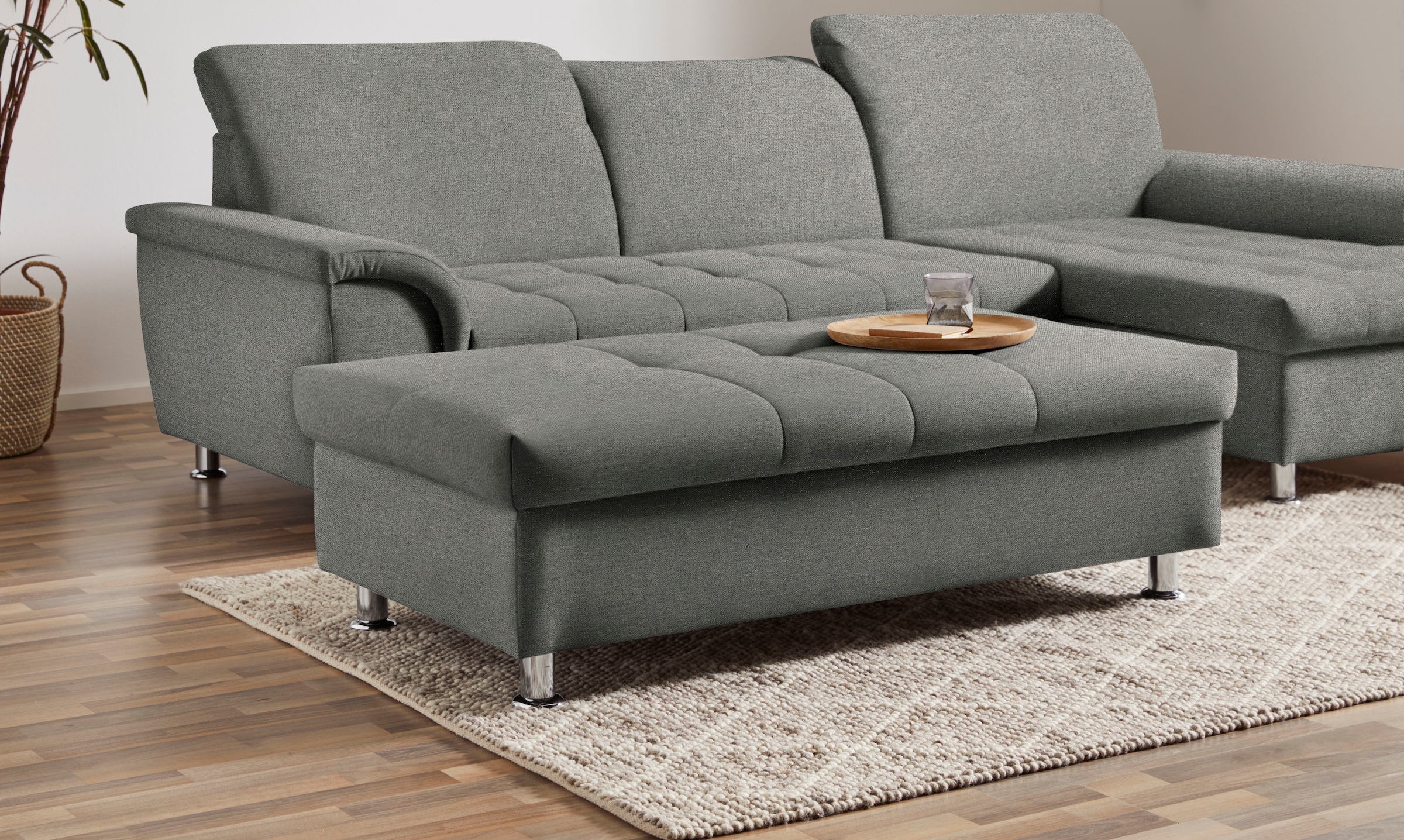 Image of DOMO collection Stauraumhocker "FRANZI, elegant, komfortabel" mit grossem Stauraumfach
