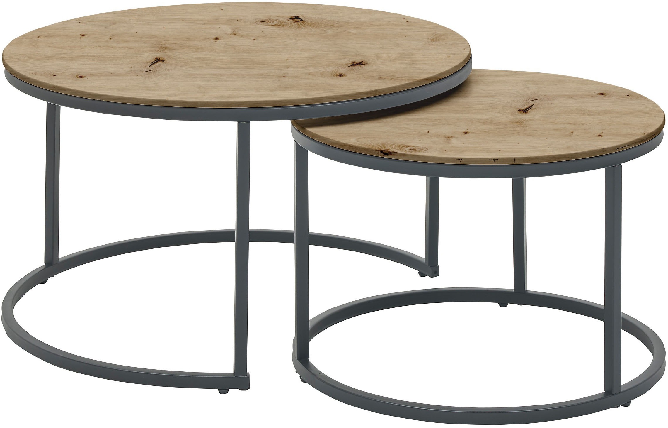 Image of Stolkom Couchtisch "Gino 2 Ø/H 80x75 cm & 60x40 cm" 1 Stk. tlg. 2er Set, 15mm MDF,PVC-Beschichtung