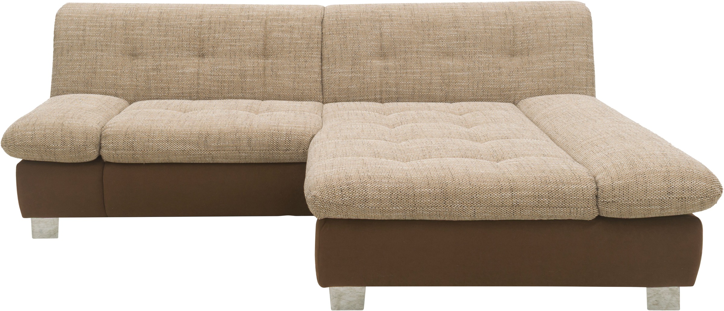 DOMO collection Ecksofa »100031 kompakte Stellmasse, komfortabel und bequem, L-Form«, wahlweise mit Bettfunktion und Armteilverstellung. Breite 234cm