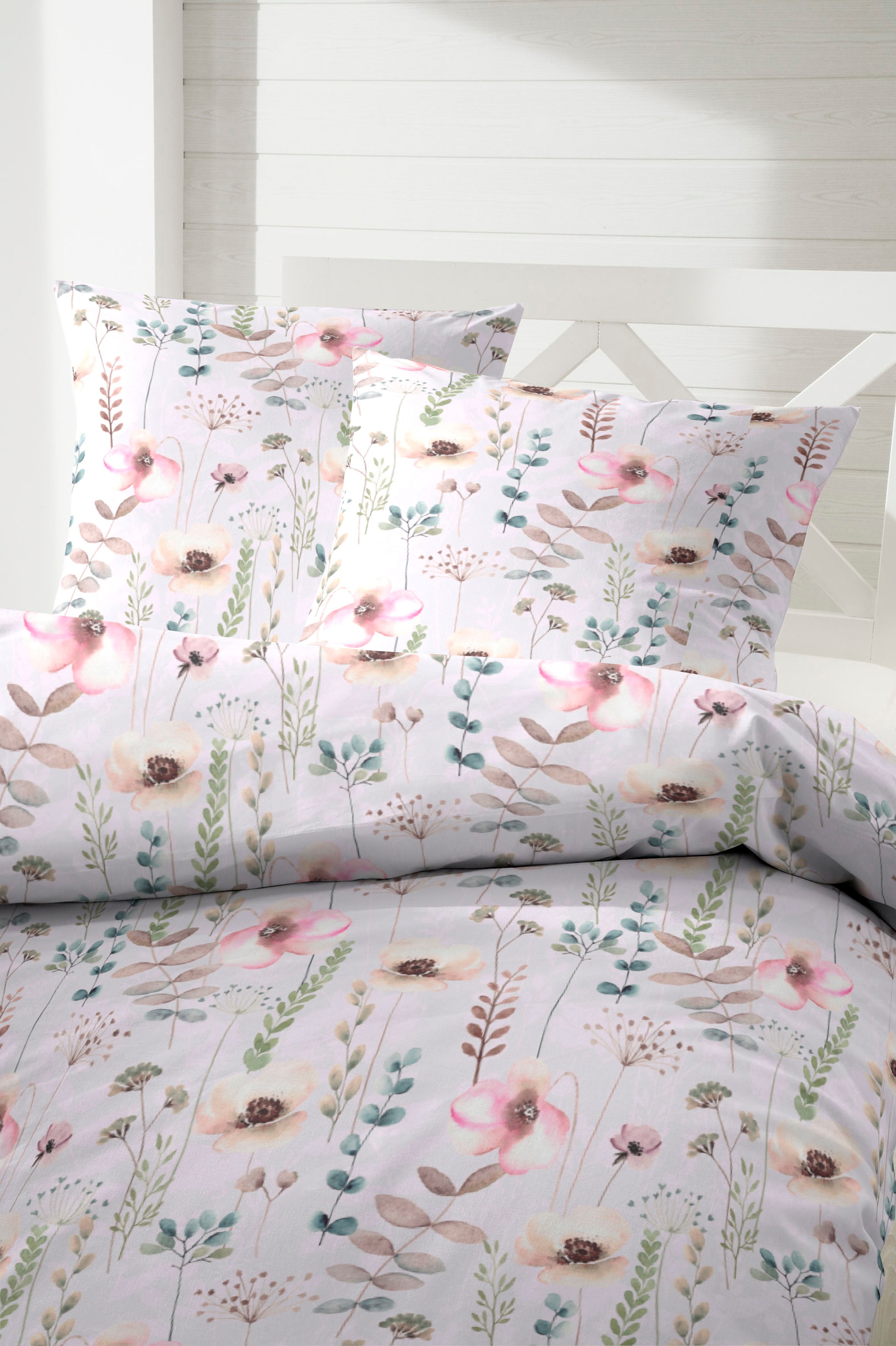 Primera Bettwäsche »Bio-Renforce Bettwäsche Fleur« 2 Stk. tlg. mit hübschen Blumenranken