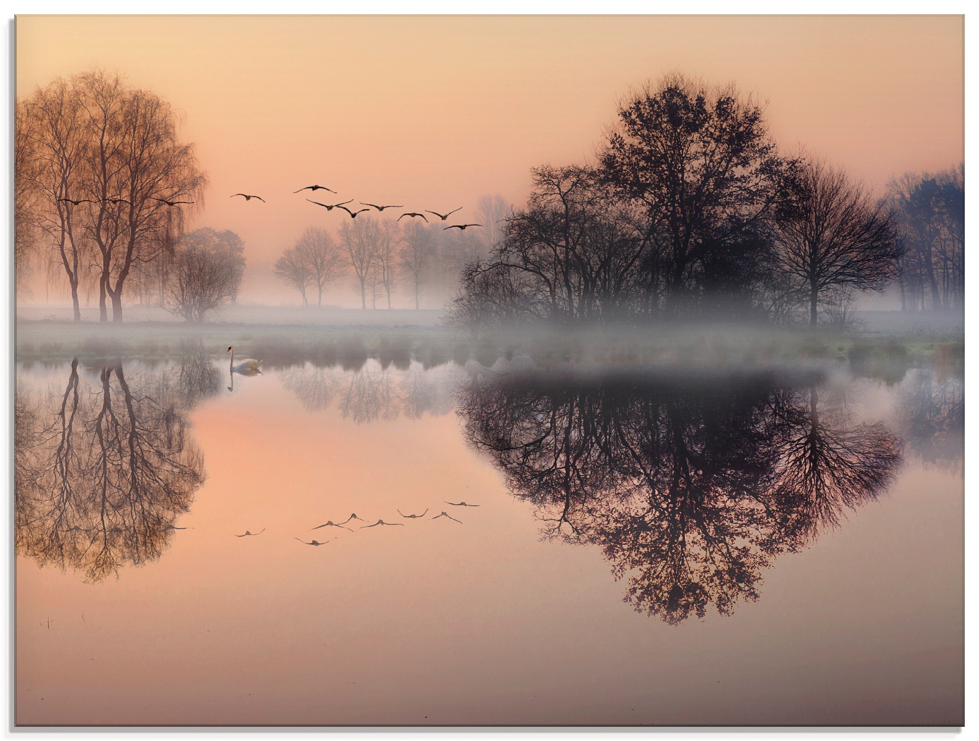 Glasbild »Früh morgens am See....«, Gewässer, (1 St.), in verschiedenen Grössen