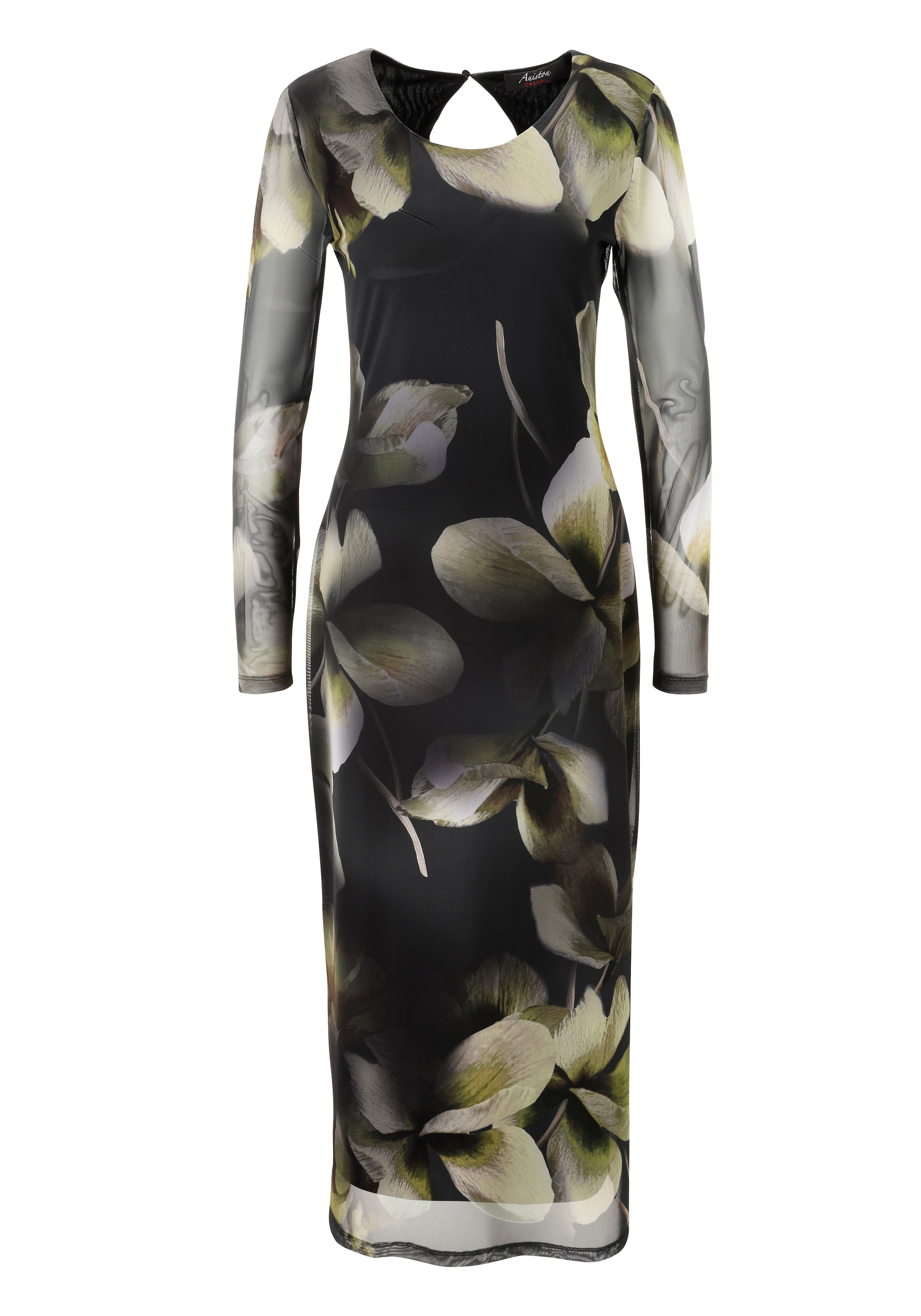 Aniston CASUAL Maxikleid, mit grossflächigen Batik-Blüten bedruckt - NEUE KOLLEKTION