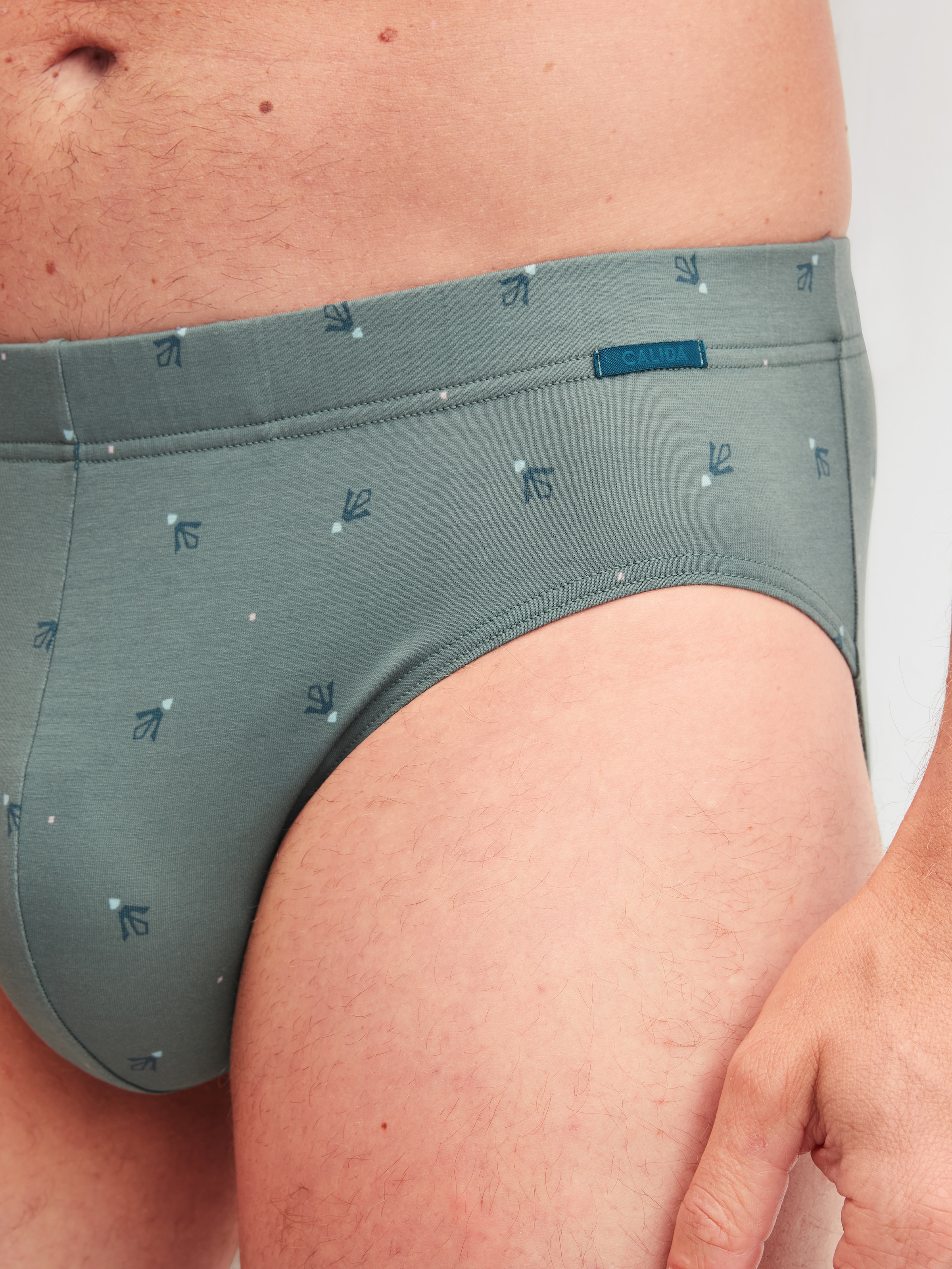 CALIDA Slip »Grafic Cotton« gestreift, ohne Eingriff, überzogenem Bund, Single Jersey, elastisch