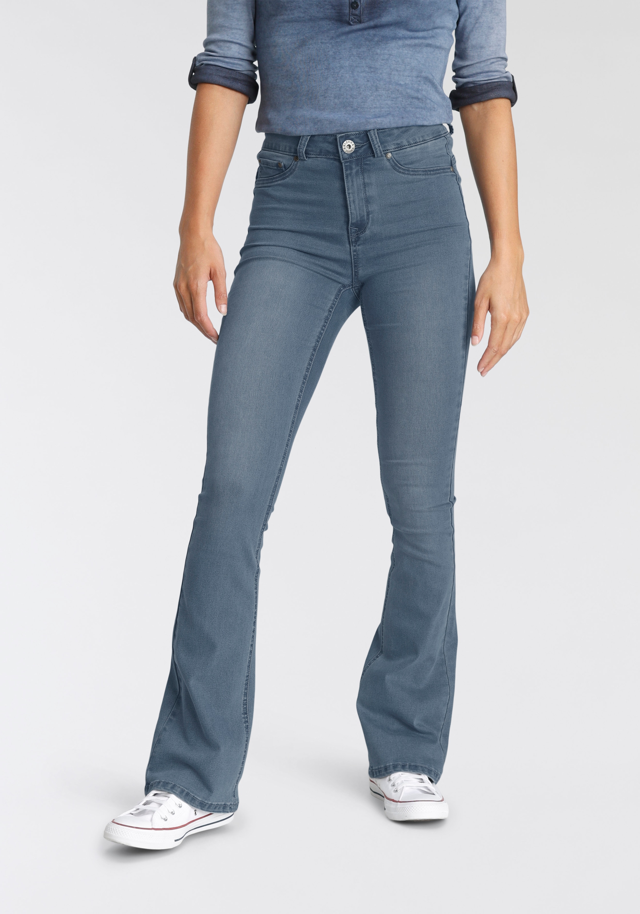 Shapingnähten mit ♕ bestellen Bootcut-Jeans »Ultra High Waist versandkostenfrei Arizona Stretch«,