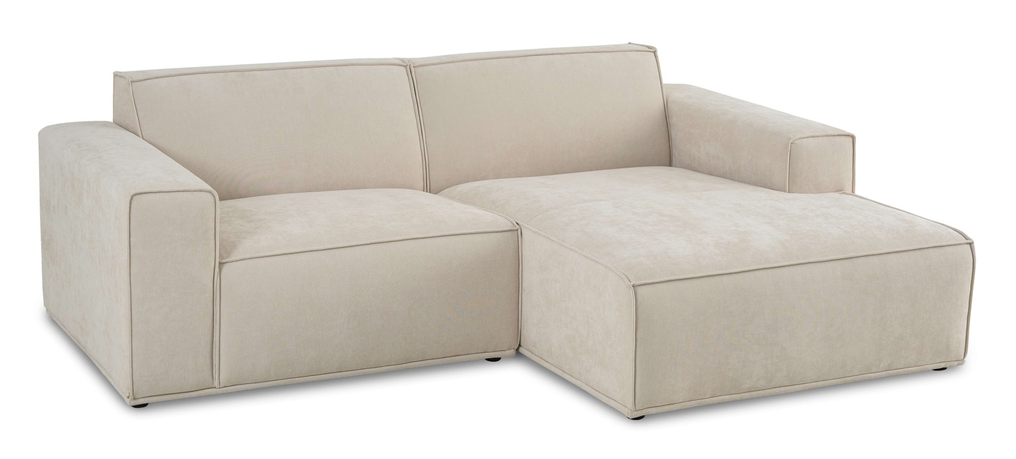 Home affaire Ecksofa »Avelin, 228 cm, L-Form, Chenille, Struktur-Boucle«, mit Wellenunterfederung, Kedernaht, bodentief, Skandi-Design