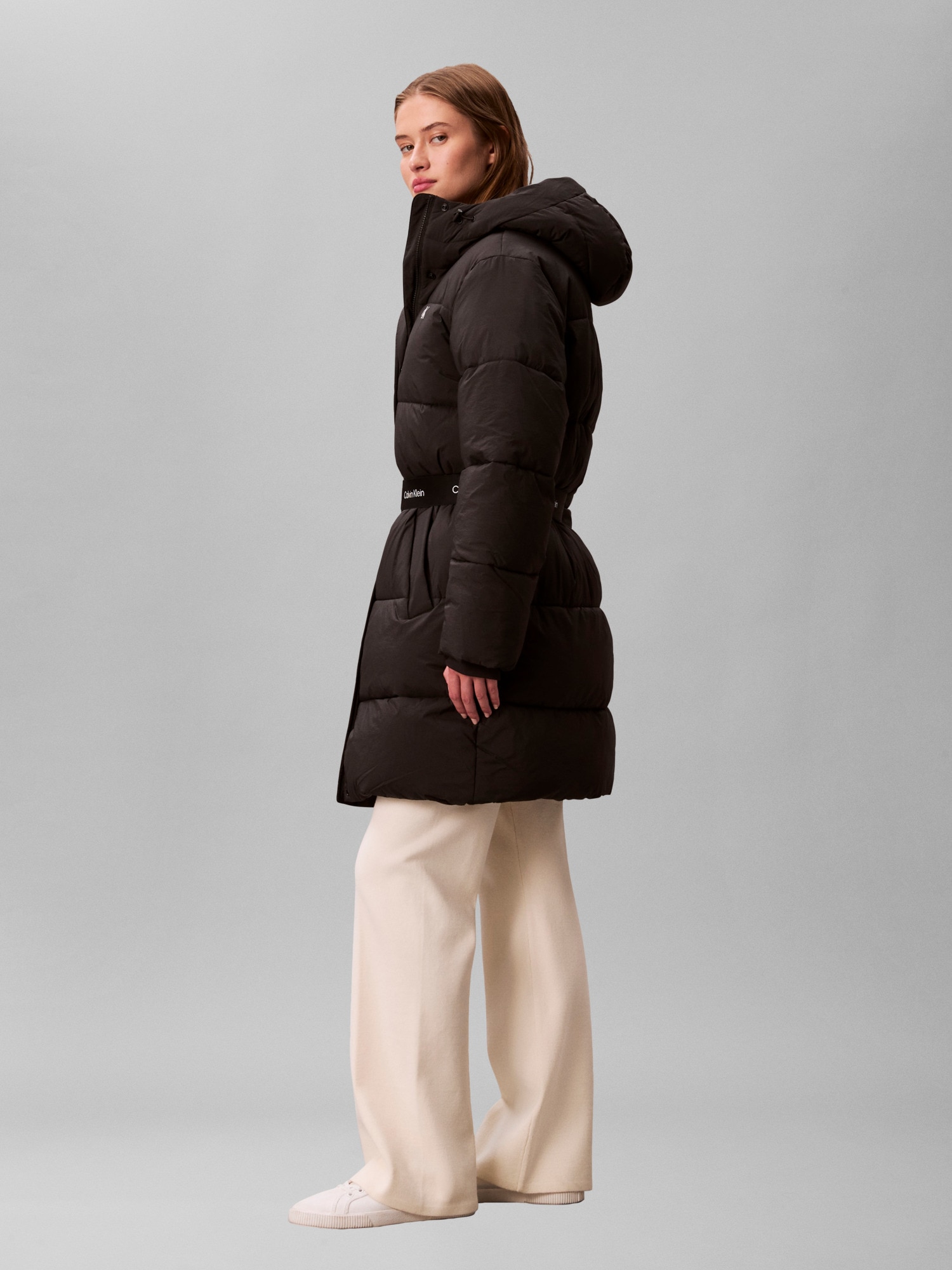 Calvin Klein Jeans Steppmantel »BELTED MIDWEIGHT LONG PUFFER« Mit Rundhalsausschnitt, regular fit