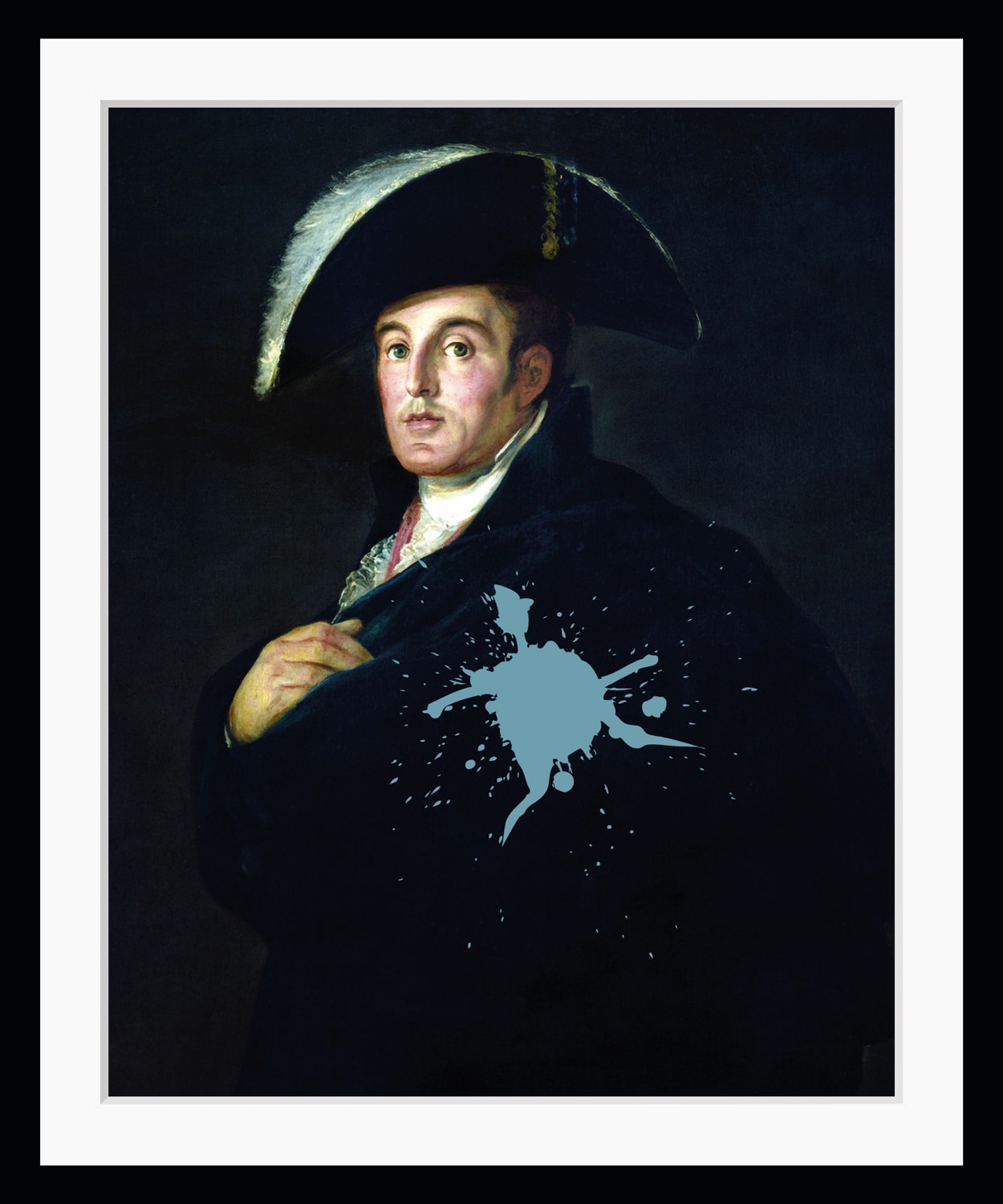 Image of queence Bild "Manfred mit Farbklecks" Bilder von Männern Gemälde Historische Persönlichkeiten Kunst Mann HD Premium Poster-Druck inkl. Holzrahmen