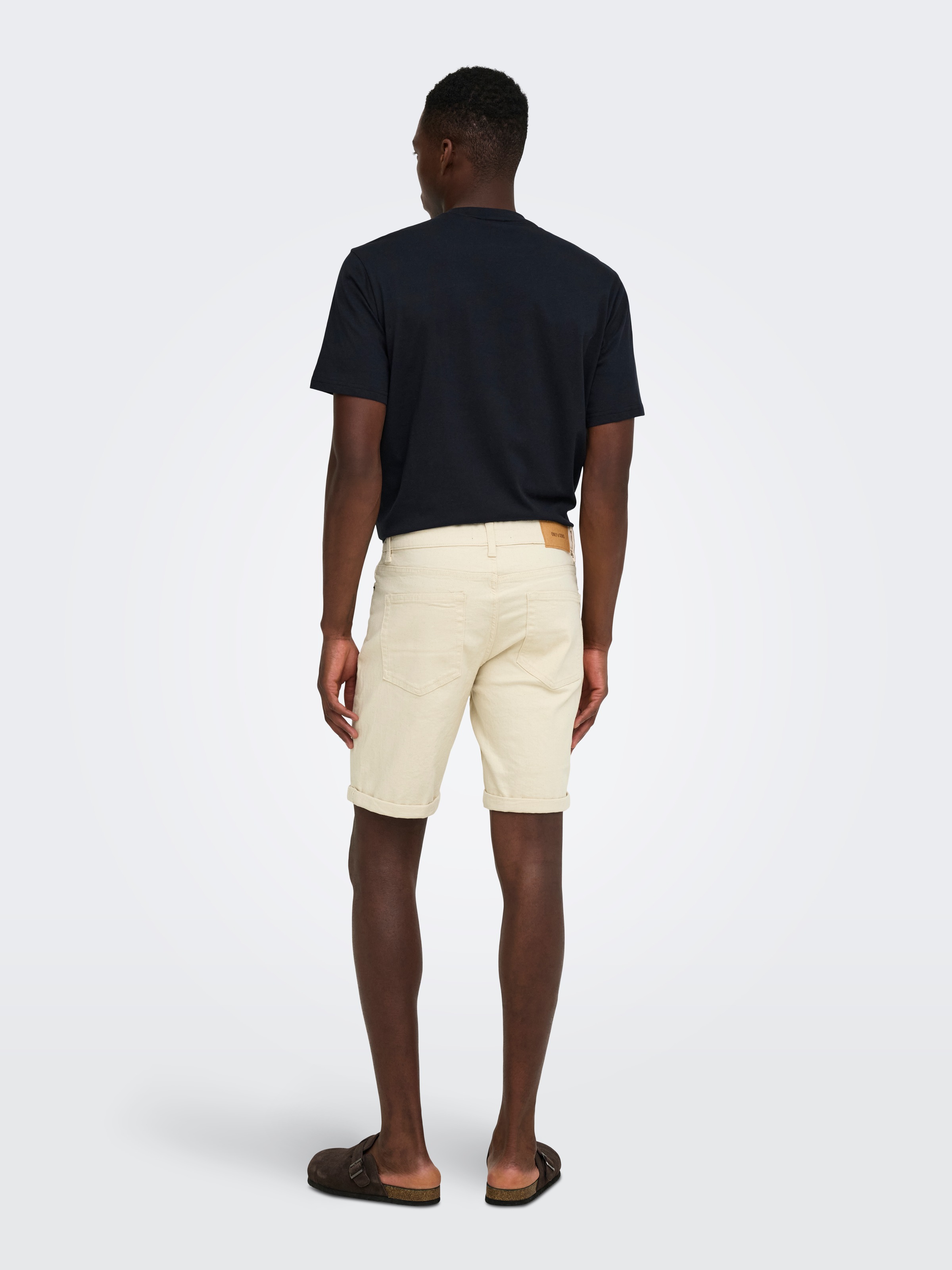 ONLY & SONS Short en jean »ONSPLY ECRU 9470 PIM DNM SHORTS NOOS« mélange coton, coupe régulière