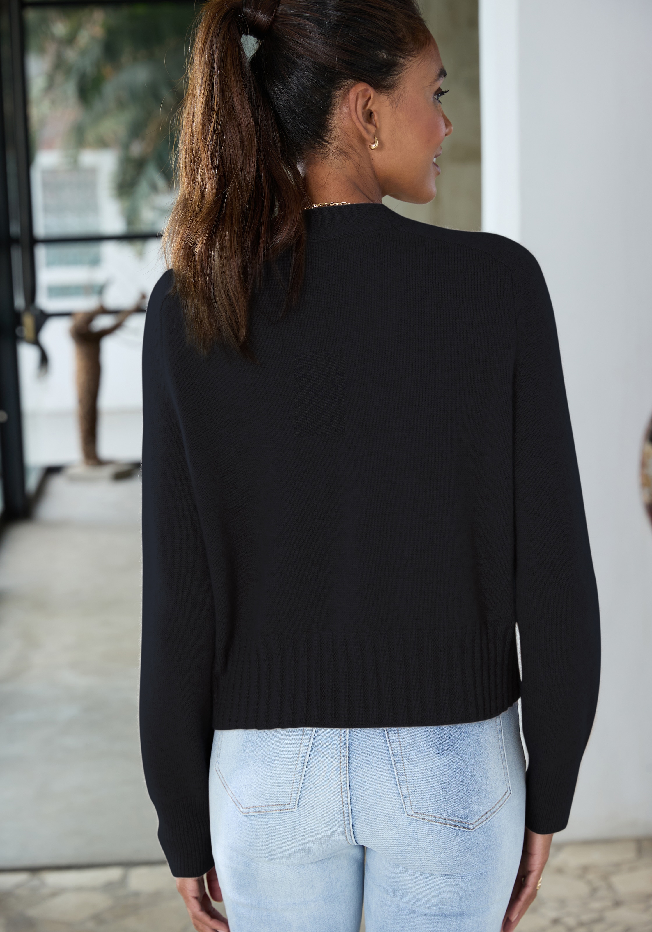 LASCANA Veste en tricot , weiche Kaschmirstrickjacke mit V-Ausschnitt