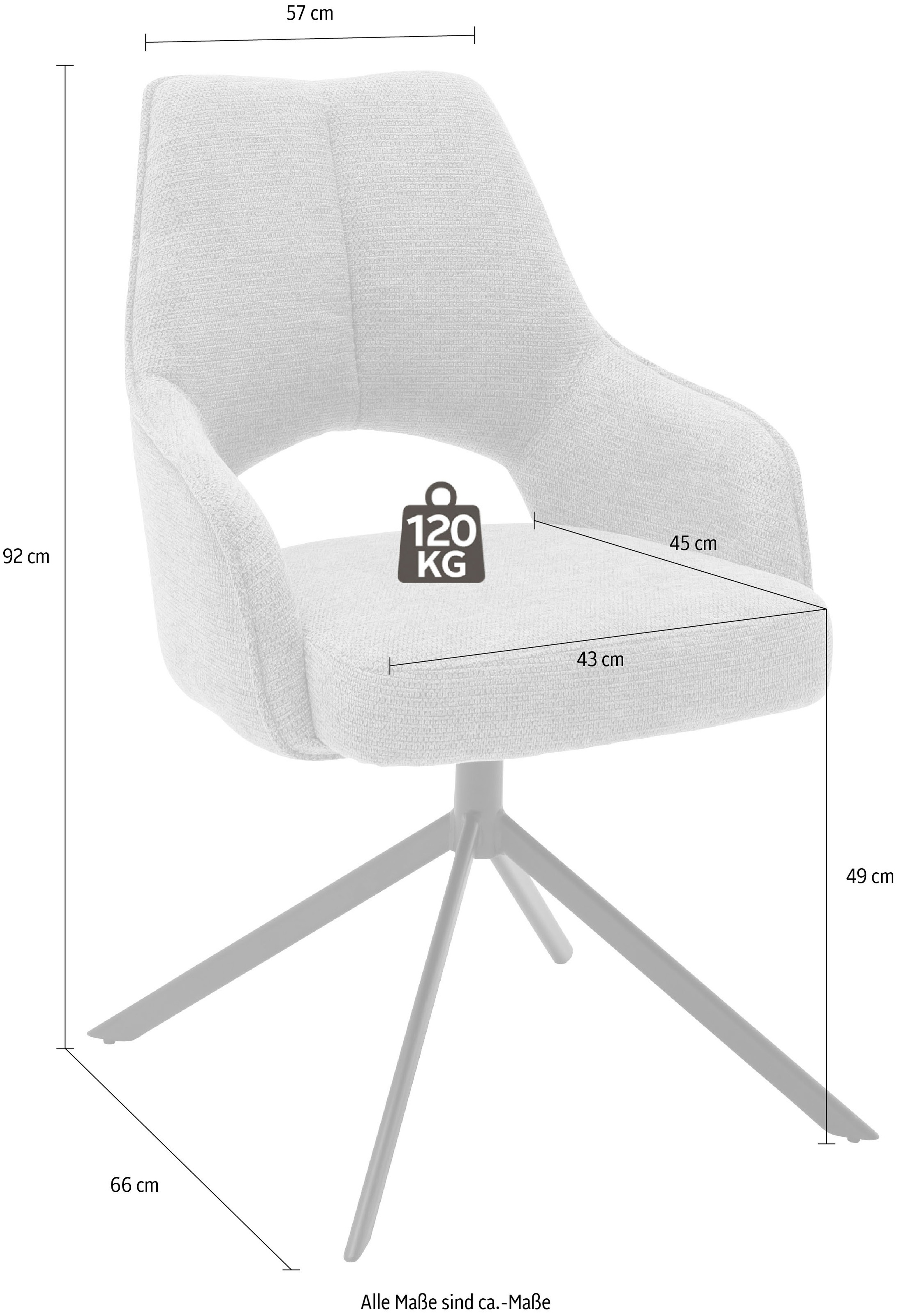 MCA furniture Armlehnstuhl kaufen Stuhl drehbar St., bis Kg »Bangor«, 180° mit Nivellierung, belastbar 2 Stoffbezug, bequem 120