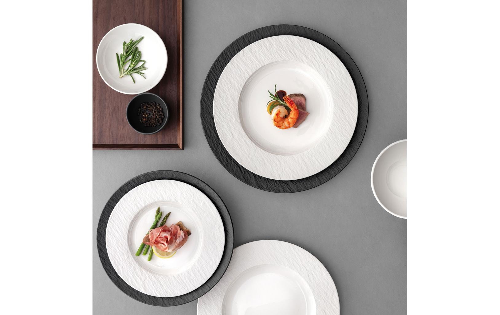 Villeroy & Boch Assiette plate »Manufacture Ice 6 Stück« Moderner Speiseteller aus Premium-Porzellan