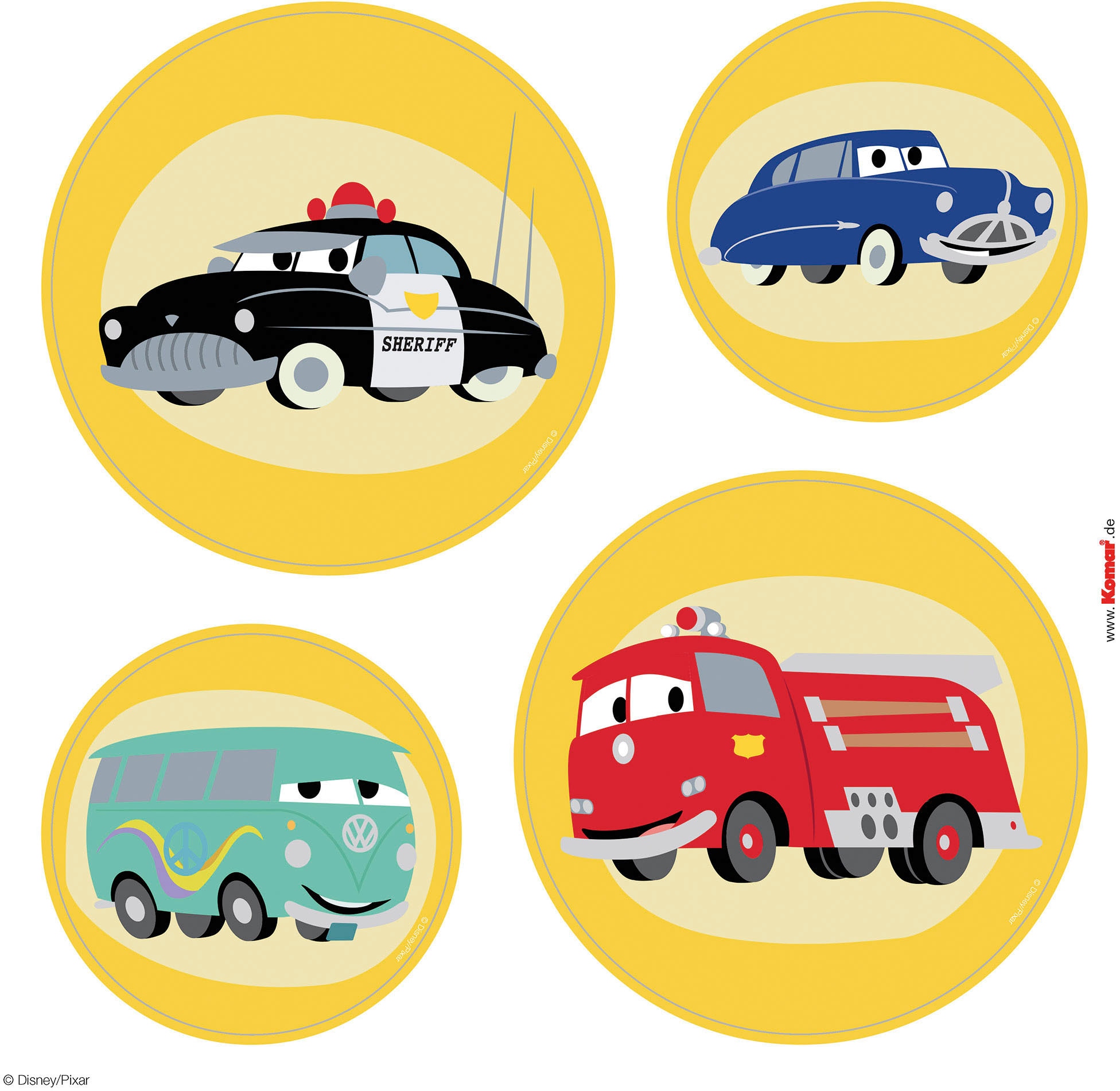 Komar Fensterbild »Cars Ka-Chow Bubbles - Grösse 30 x 30 cm, 2 Bogen« Fenstersticker, selbsthaftend