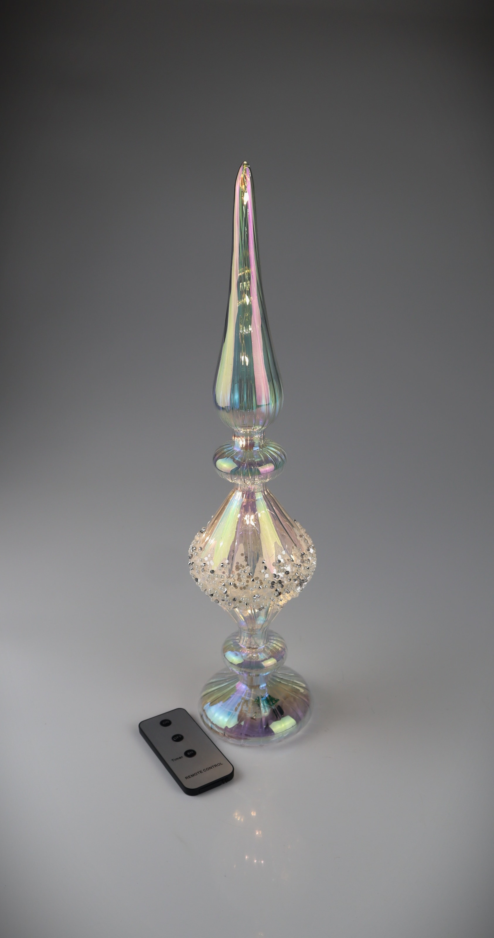 Image of AM Design LED Dekoobjekt "Glas-Zapfen irisierend, 20 Lichter" 11x49 cm