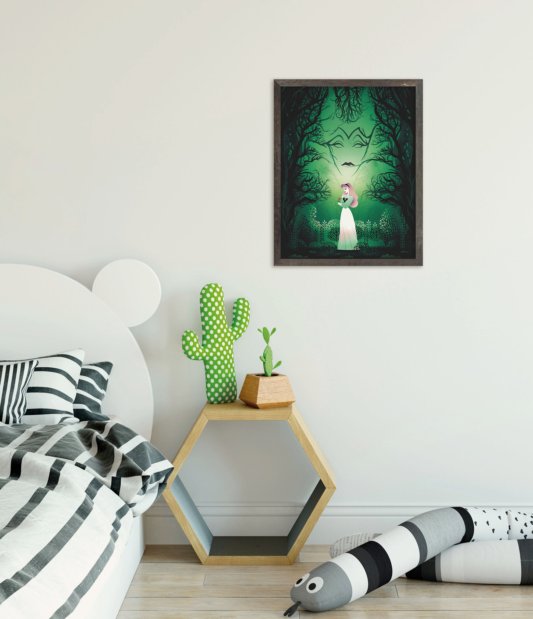 Image of Komar Wandbild "Disney Sleeping Beauty Aurora Maleficent" Disney Set, 1 Stk. tlg. 30 x 40 cm (Breite x Höhe) - Kinderzimmer, Dekoration
