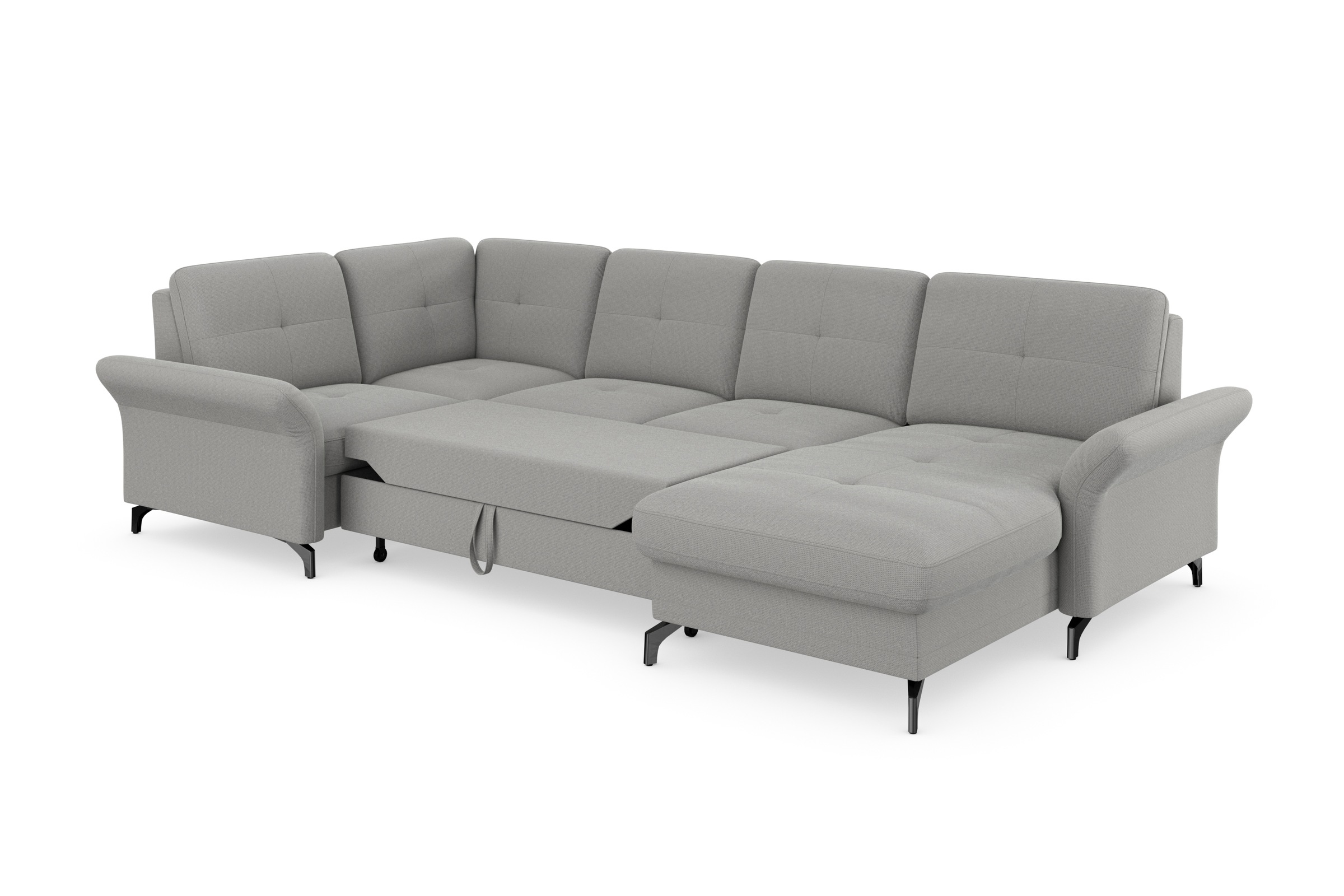 Places of Style Wohnlandschaft »Calando U-Form«, wahlweise mit Bettfunktion, Bettkasten und Armteilfunktion