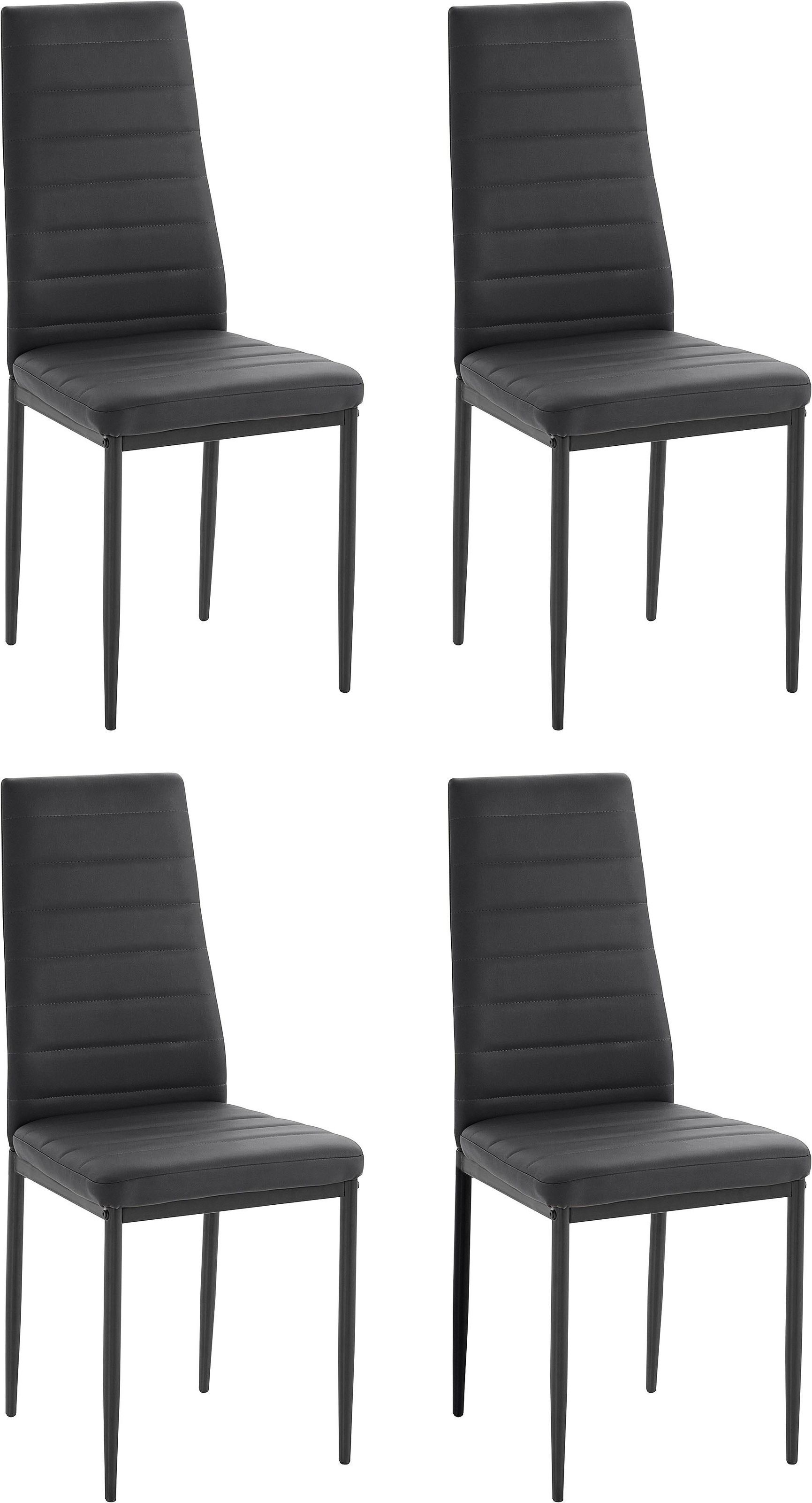 Image of my home Esszimmerstuhl »Sandy«, (Set), 4 St., (2 oder 4 Stück) Bezug in Kunstleder, schwarzes Metallgestell bei Ackermann Versand Schweiz