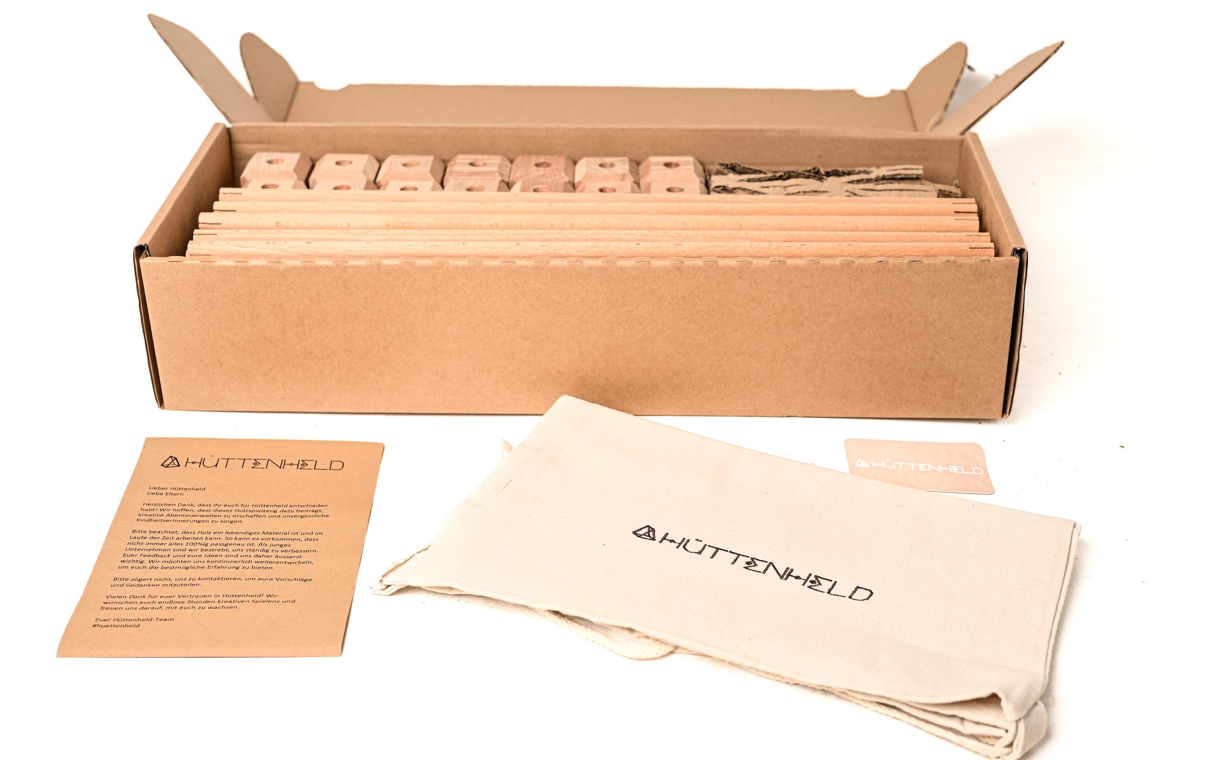 Konstruktions-Spielset »Hüttenheld mittel 80 Teile«, Holzart: Buche (Schweiz)