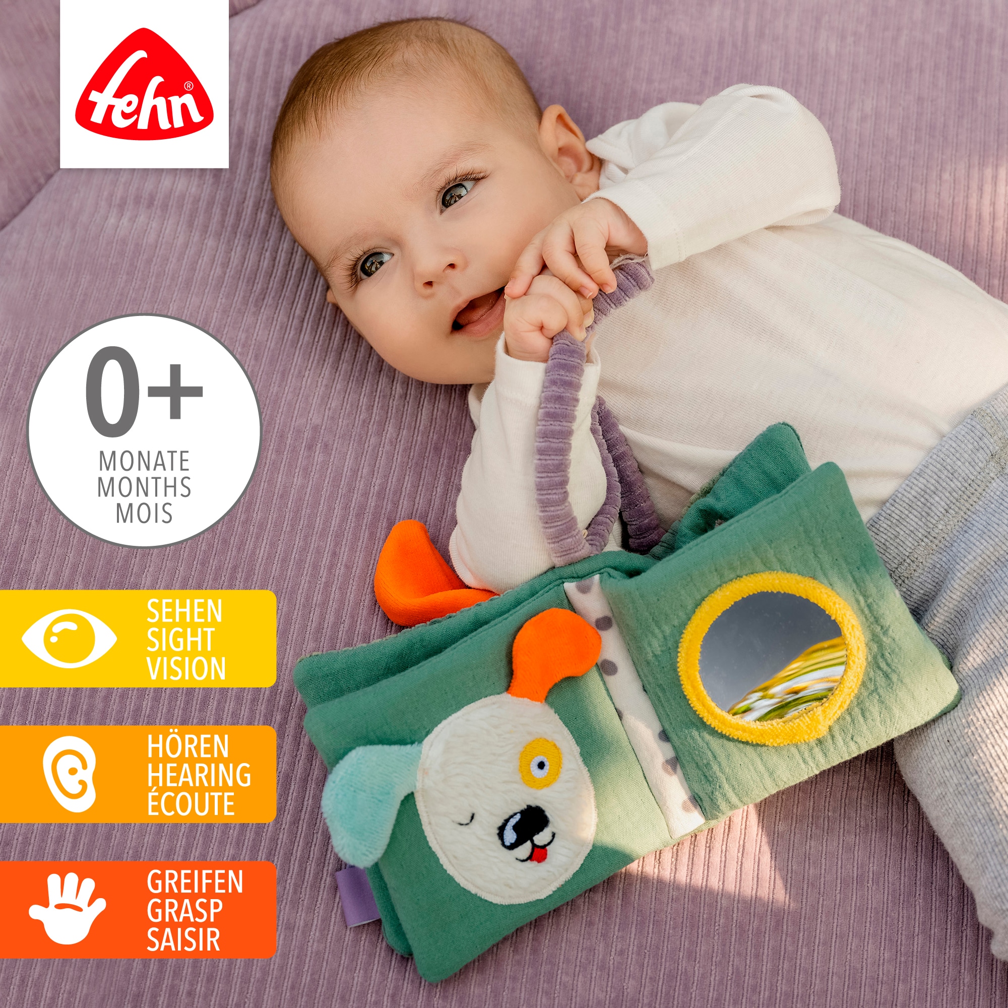 Fehn »Stoffbuch Hund Dotty« contient du coton bio