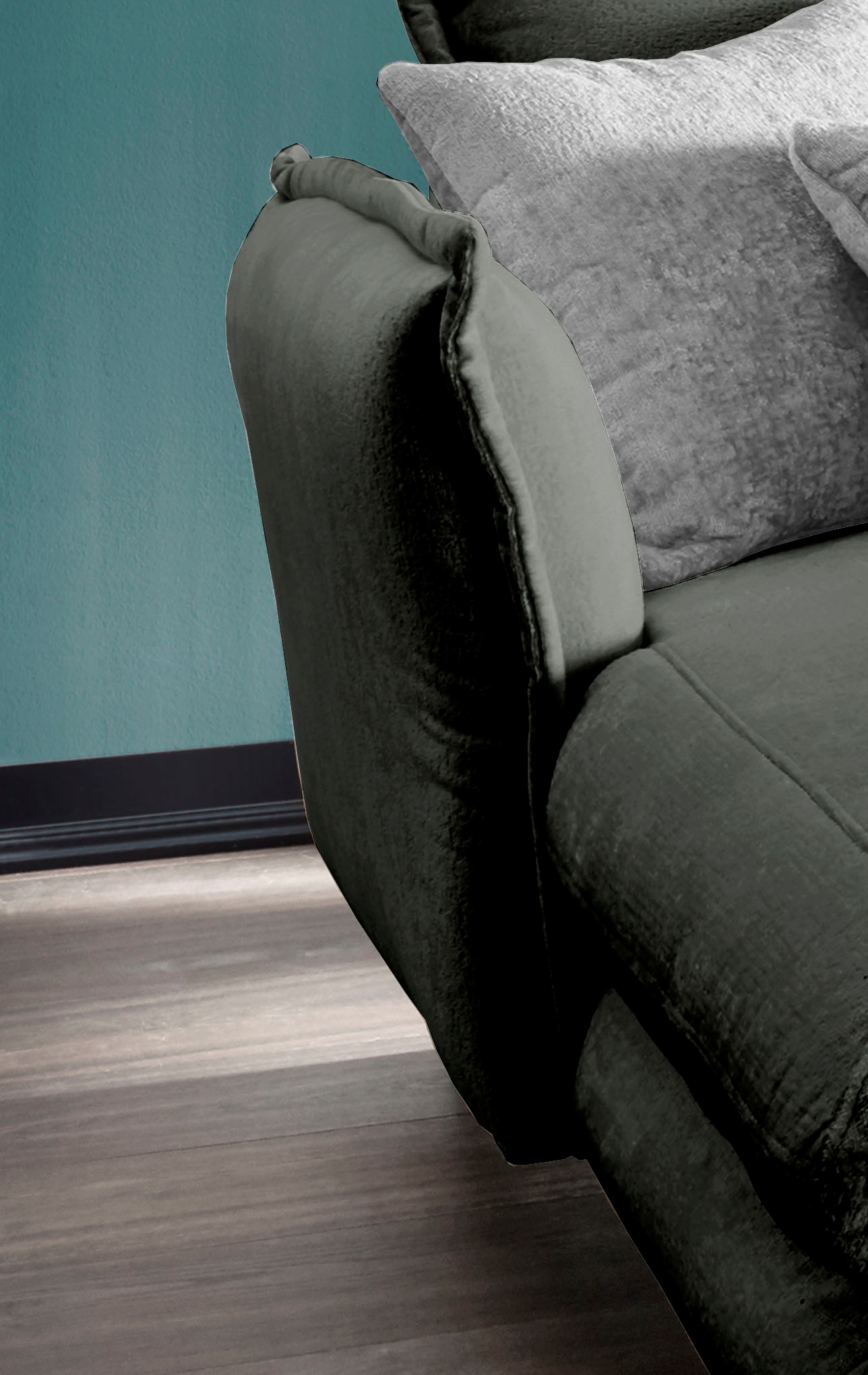 INOSIGN Ecksofa »Lazio modern und bequem, schmale Armlehnen, tolle Detailverarbeitung«, zwei verschiedene Fussfarben wählbar