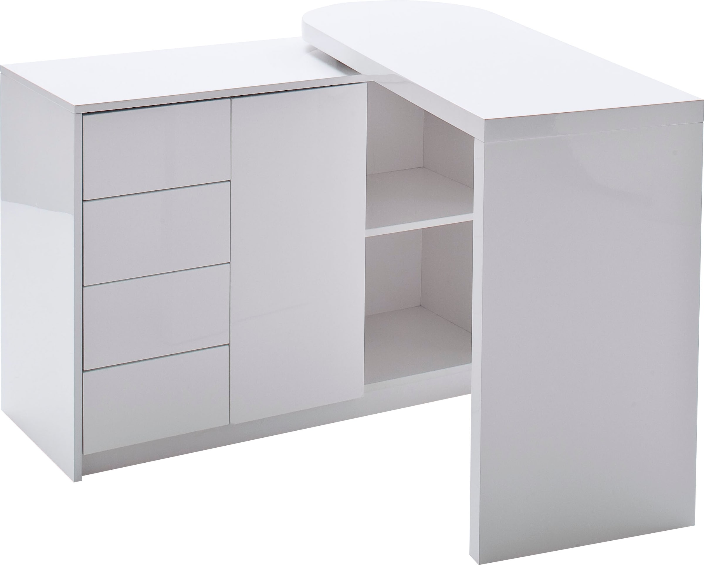 »Matt«, Regalschrank, MCA Tischplatte furniture Schreibtisch Schwenkbar Modische Weiss Hochglanz mit versandkostenfrei bestellen
