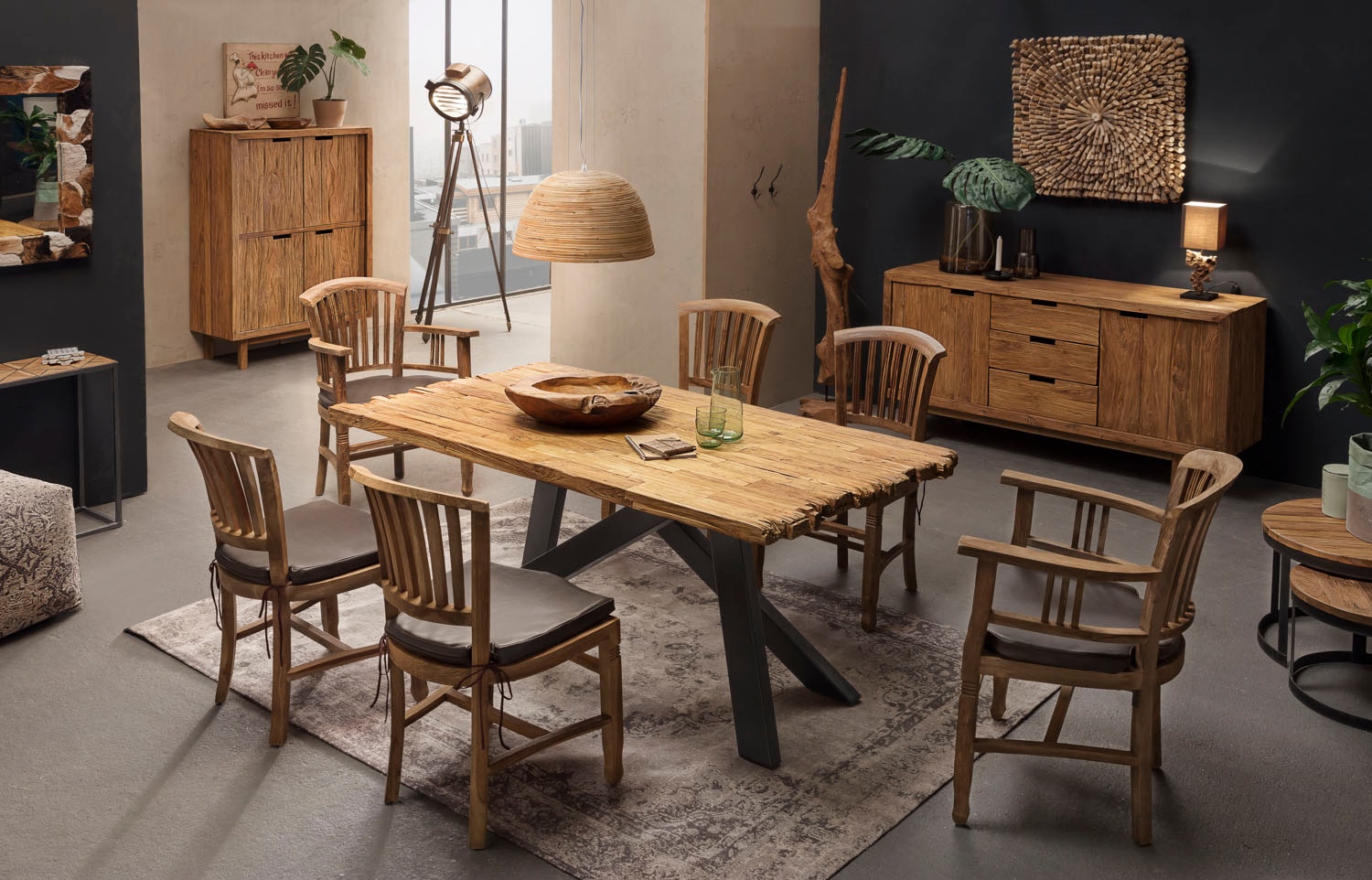 SIT Chaise »Cottbus aus recyceltem Teakholz – Massivholz – Brettsitz« () assise massive en planche de teck recyclé au design intemporel
