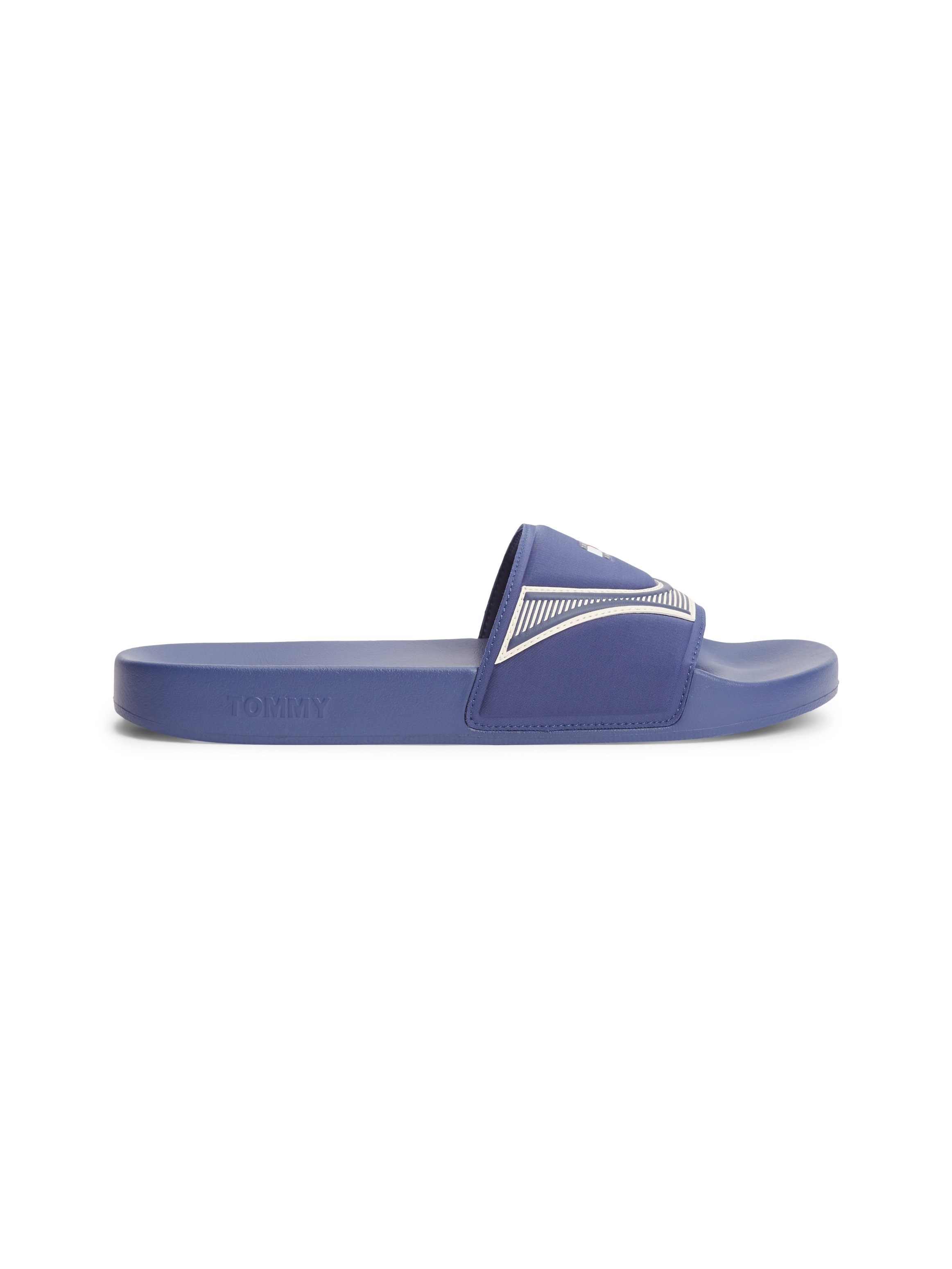 Tommy Jeans Pantolette »TOMMY JEANS SEASONAL POOL SLIDE«  Sandales de piscine, chaussure d'été, chaussure à enfiler avec empiècements contrastés