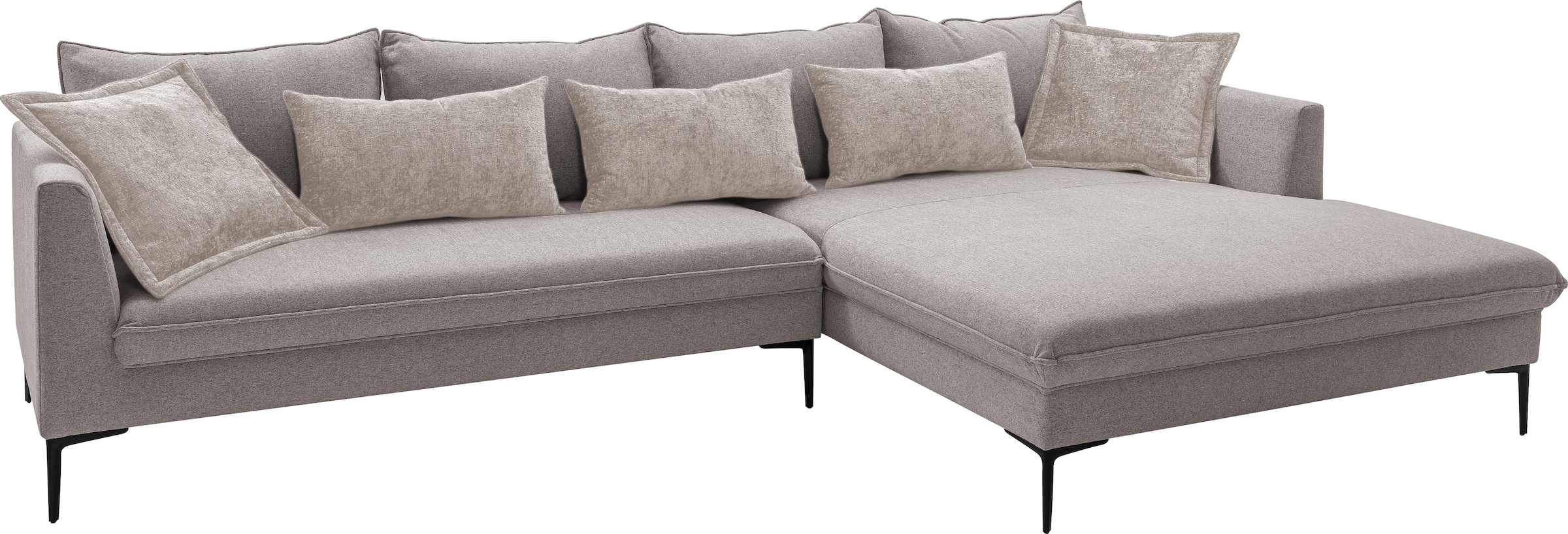 exxpo - sofa fashion Ecksofa »Piazza, elegant und edel, Designsofa mit tollem Sitzkomfort,«, (2 St.), Longchair Ecke in hochwertiger Verarbeitung, Stellmasse 321x187cm