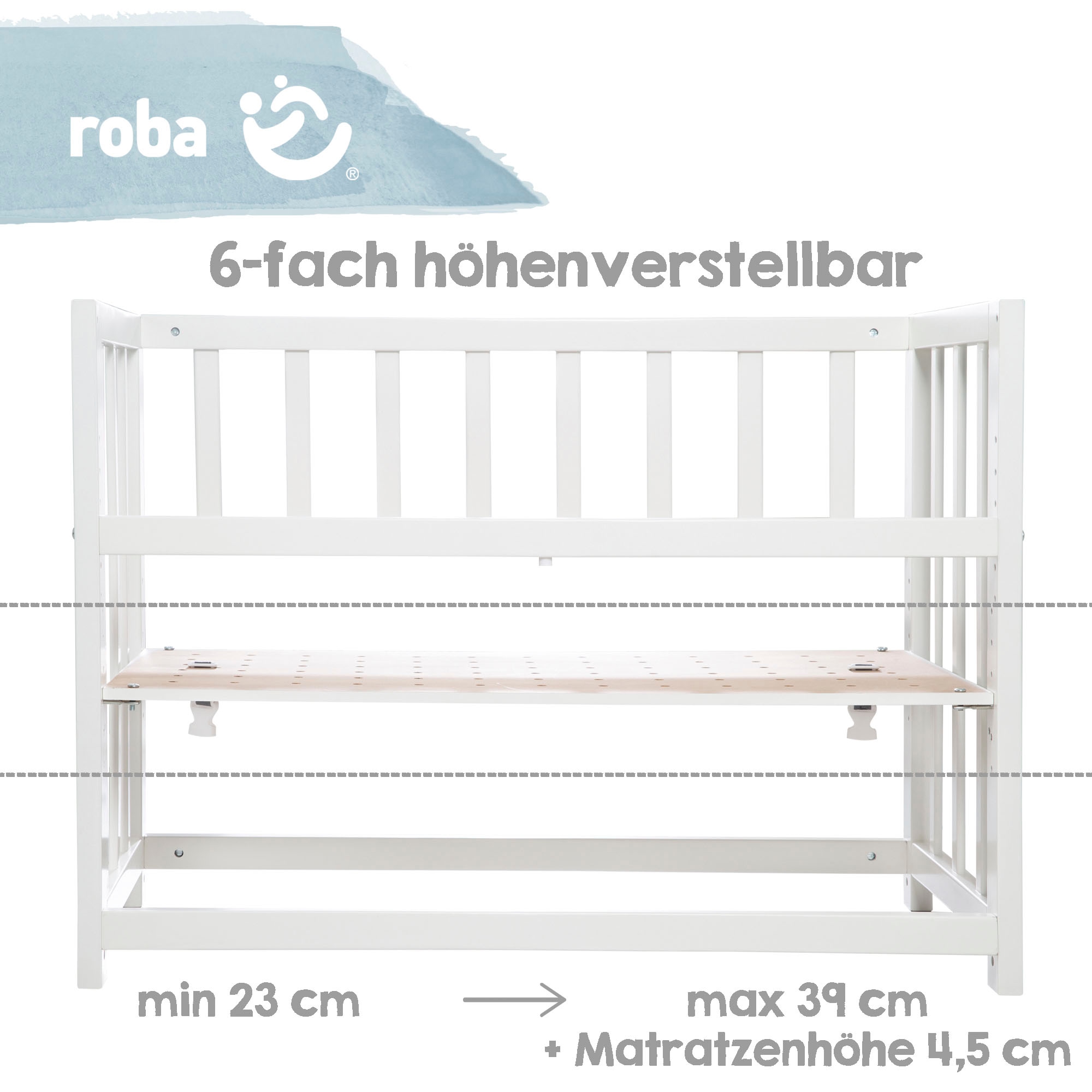 roba® Stubenbett »3in1, Miffy, weiss«, zu Elternbett oder Bank umbaubar, Liegefläche höhenverstellbar