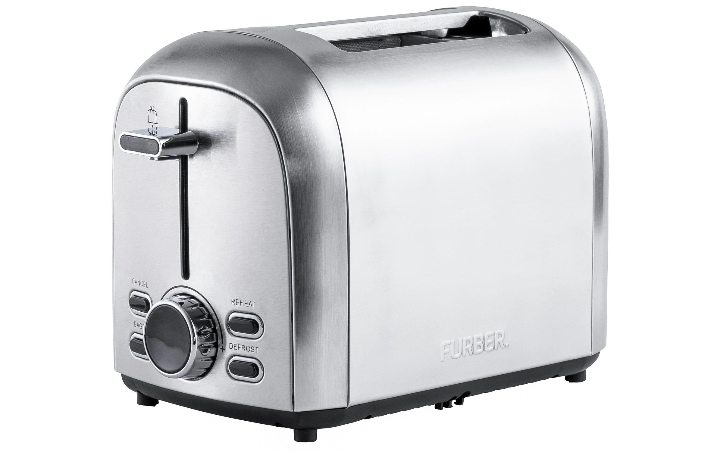FURBER Toaster »Crusty Silberfarben«, 2 lange Schlitze, für 2 Scheiben, 850 W