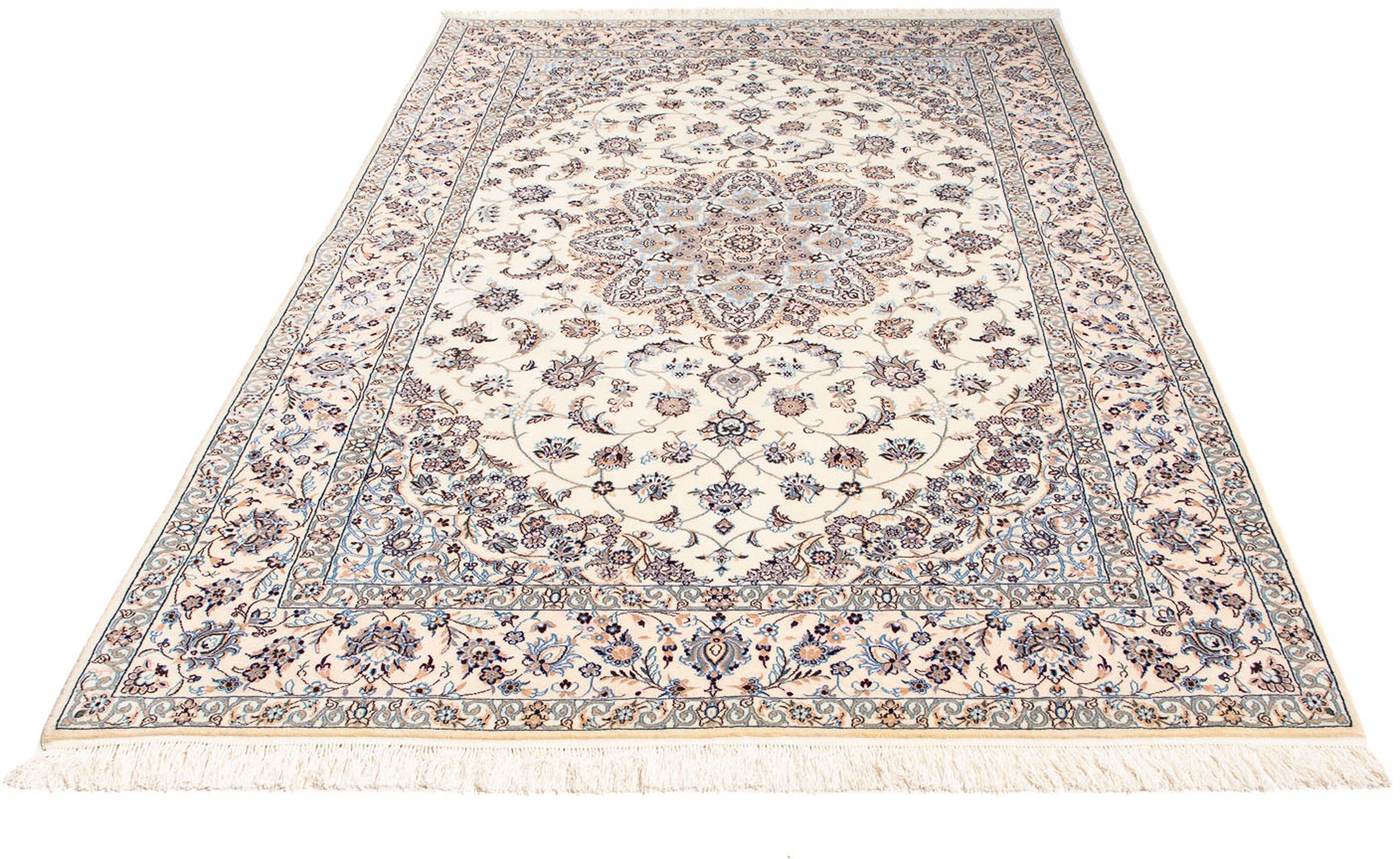 Image of morgenland Orientteppich »Perser - Nain - Premium - 231 x 151 cm - beige«, rechteckig, 6 mm Höhe, Wohnzimmer, Handgeknüpft, Einzelstück mit Zertifikat bei Ackermann Versand Schweiz
