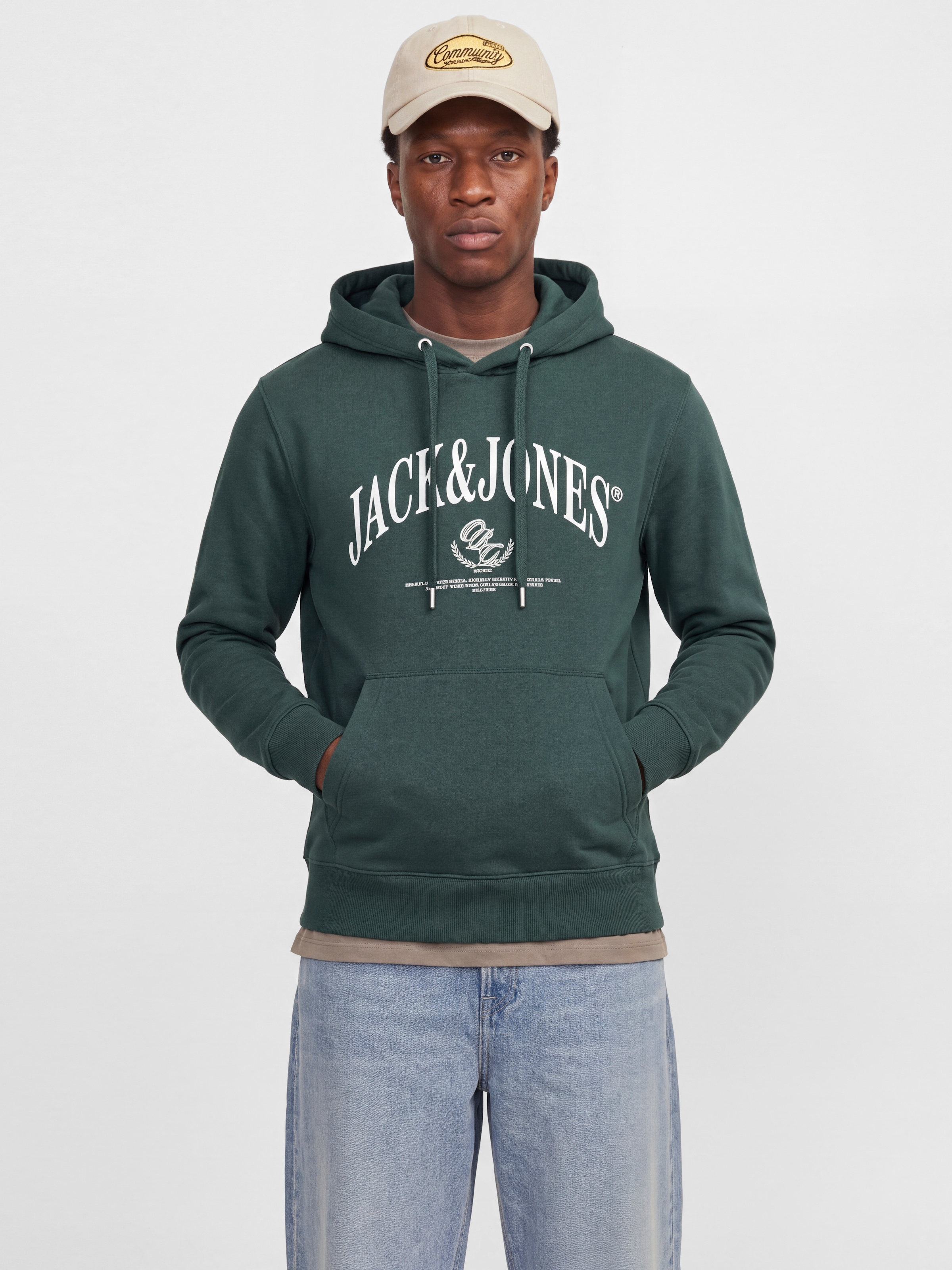 Image of Jack & Jones Kapuzensweatshirt "JORFREDERIKSBERG BOLD BRANDING SWEATHOOD", Baumwollmischung, regular fit