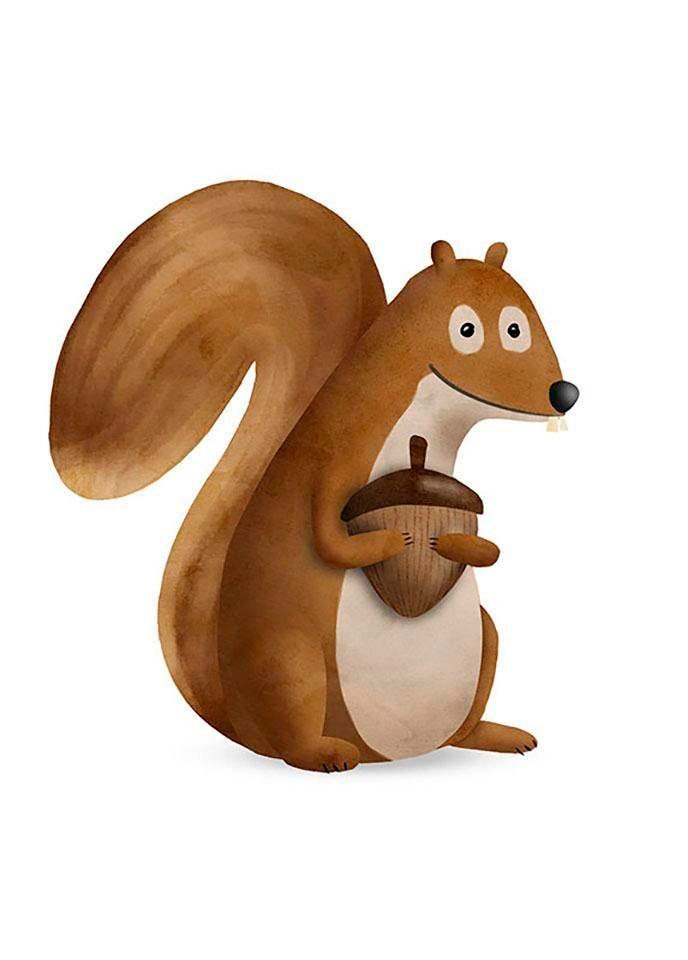 Komar Image »Cute Animal Squirrel« Animaux 1 cuis tlg. Wandbild zur Dekoration - ohne Rahmen
