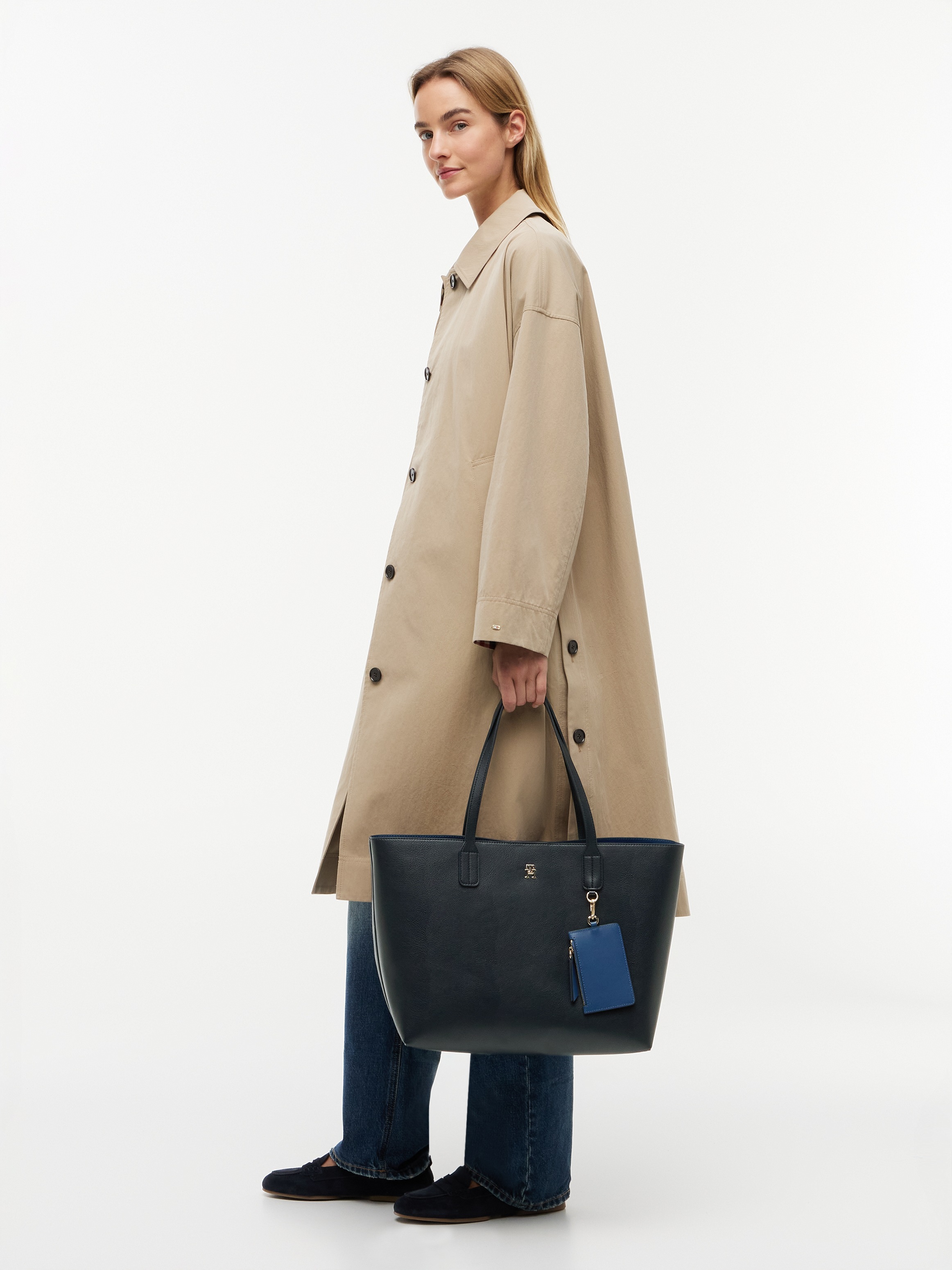 Tommy Hilfiger Handtasche Th Icon Tote AW0AW18724 Dunkelblau