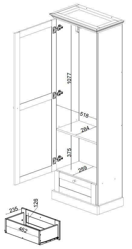 Home affaire Garderobenschrank »Binz«, mit schöner Holzoptik, mit vielen Stauraummöglichkeiten, Höhe 180 cm