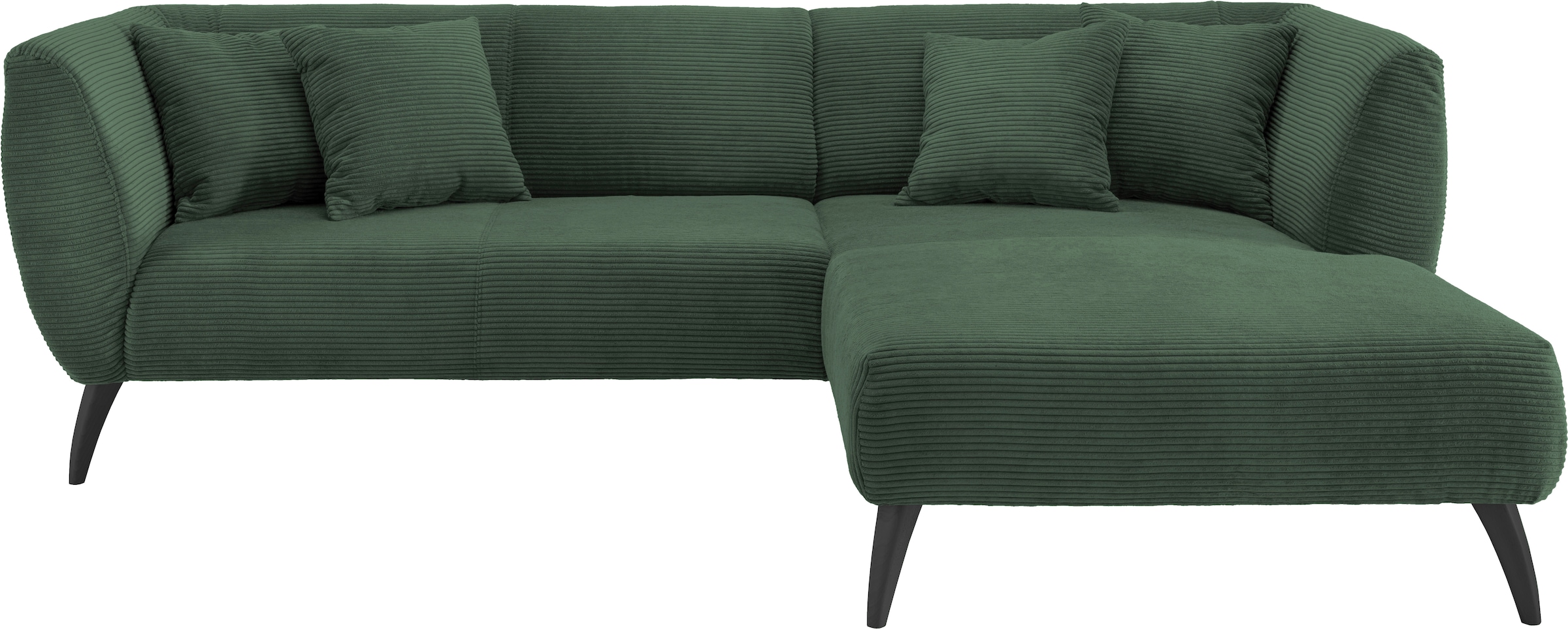 INOSIGN Ecksofa »Colori L-Form«, Holzfussfarbe wählbar, inkl. 4x Zierkissen