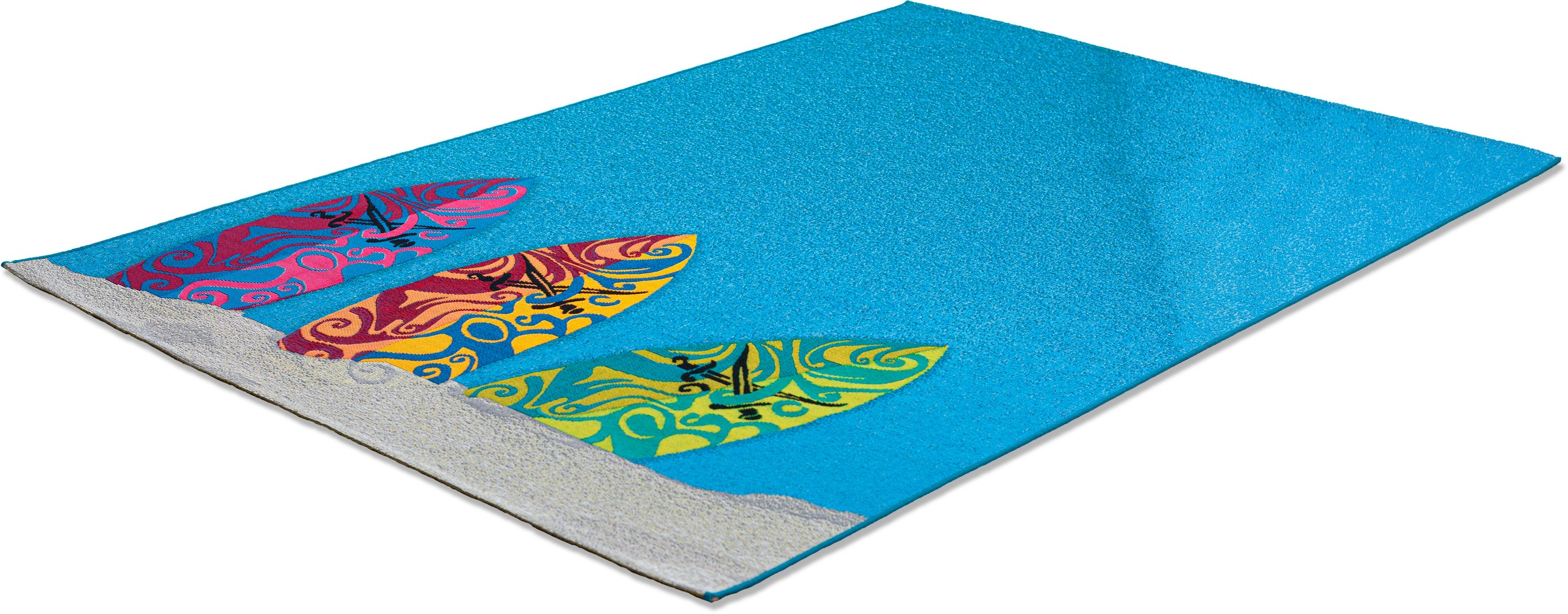 Image of Sansibar Teppich »Rantum Beach SA-018«, rechteckig, 5 mm Höhe, Flachgewebe, modernes Design, Motiv Surfbretter, In- & Outdoor geeignet, ideal im Wohnzimmer, Schlafzimmer & Kinderzimmer bei Ackermann Versand Schweiz