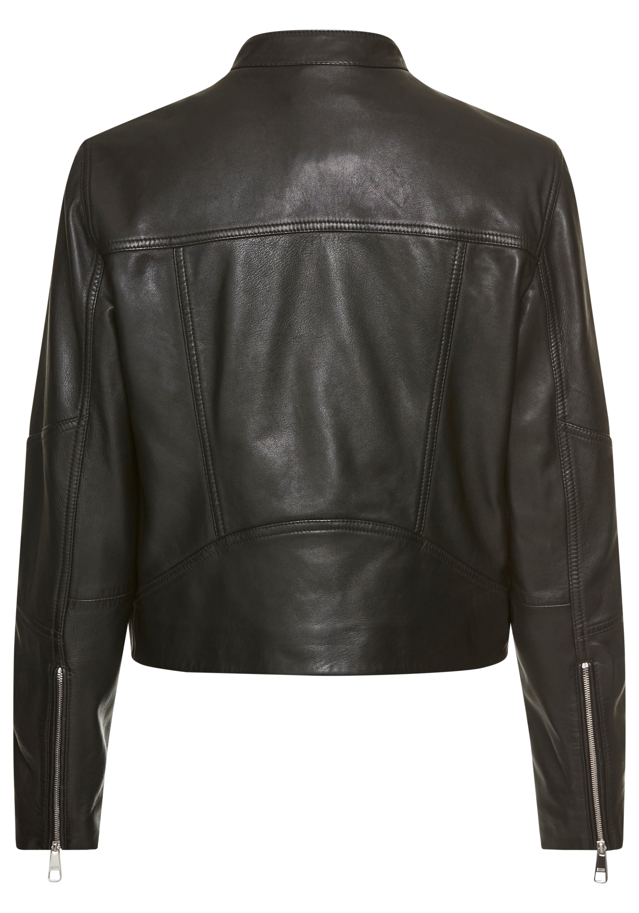 BOSS ORANGE Veste en cuir »Saleste Premium Damenmode« aus fein genarbtem Leder