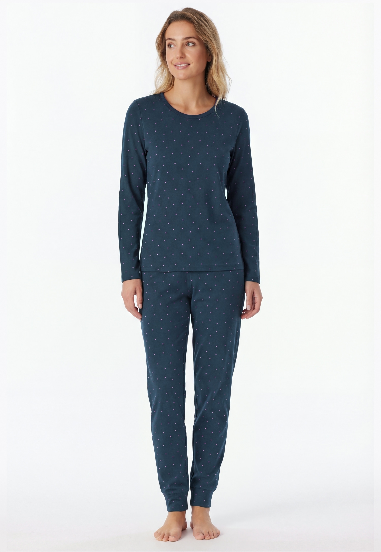Schiesser Schlafanzug »Casual Essentials« 2tlg., 2 mit eingefasster, runder Halsausschnitt