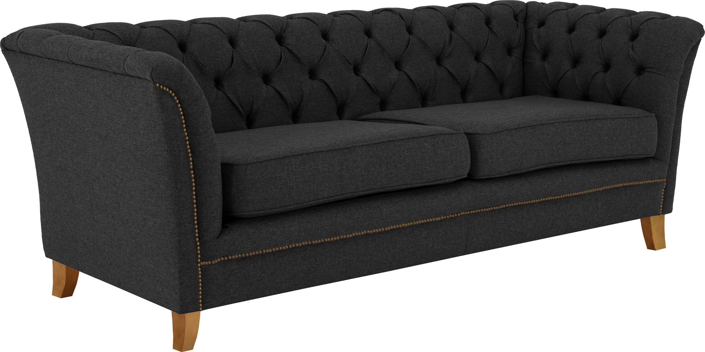 Home affaire 3-Sitzer »Newport« mit Knopfheftung im Rücken, Keder und feinen Armlehnen