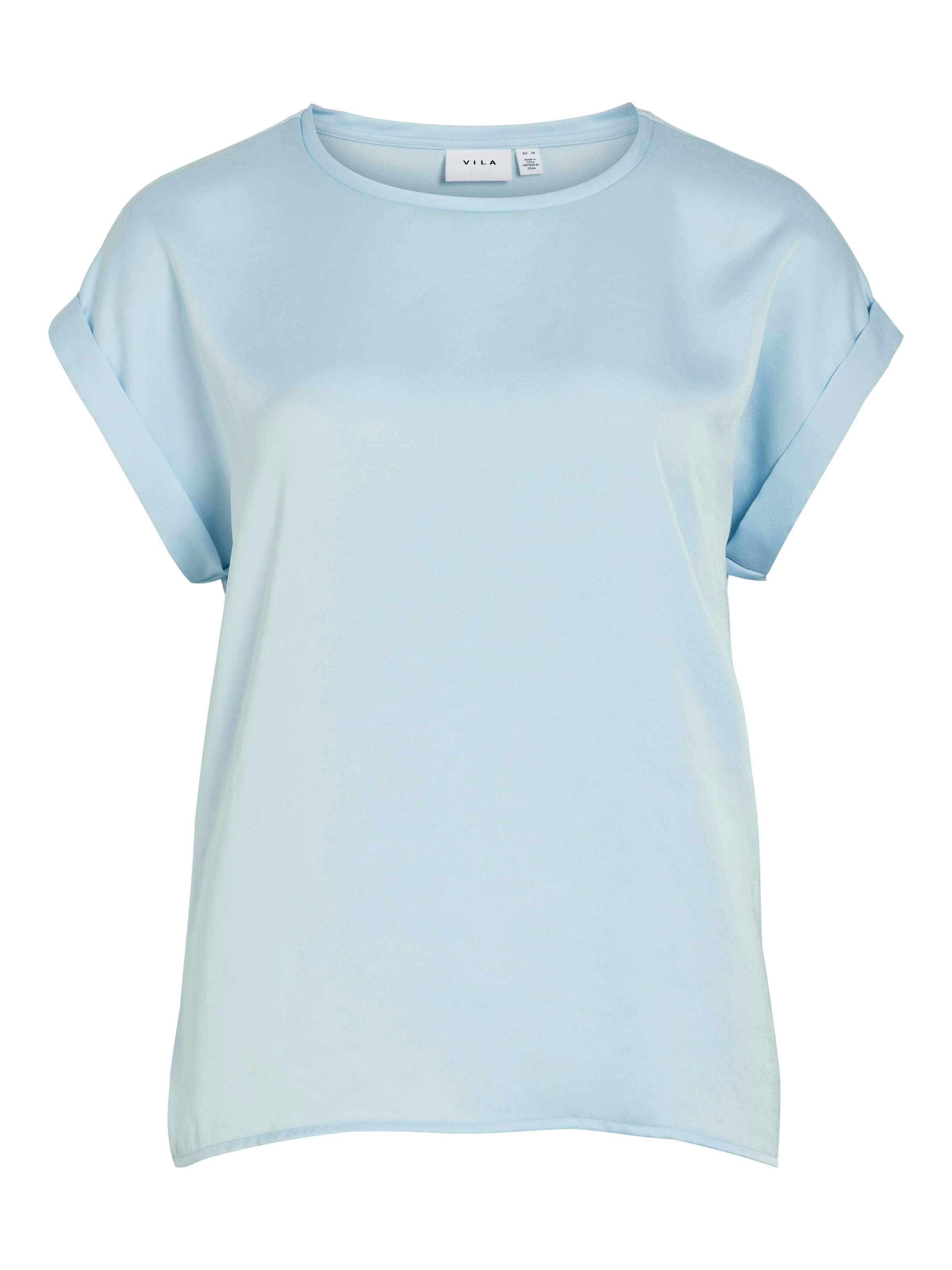 Vila T-shirt à manches courtes »VIELLETTE S/S SATIN TOP - NOOS« Kunstfaser, regular fit