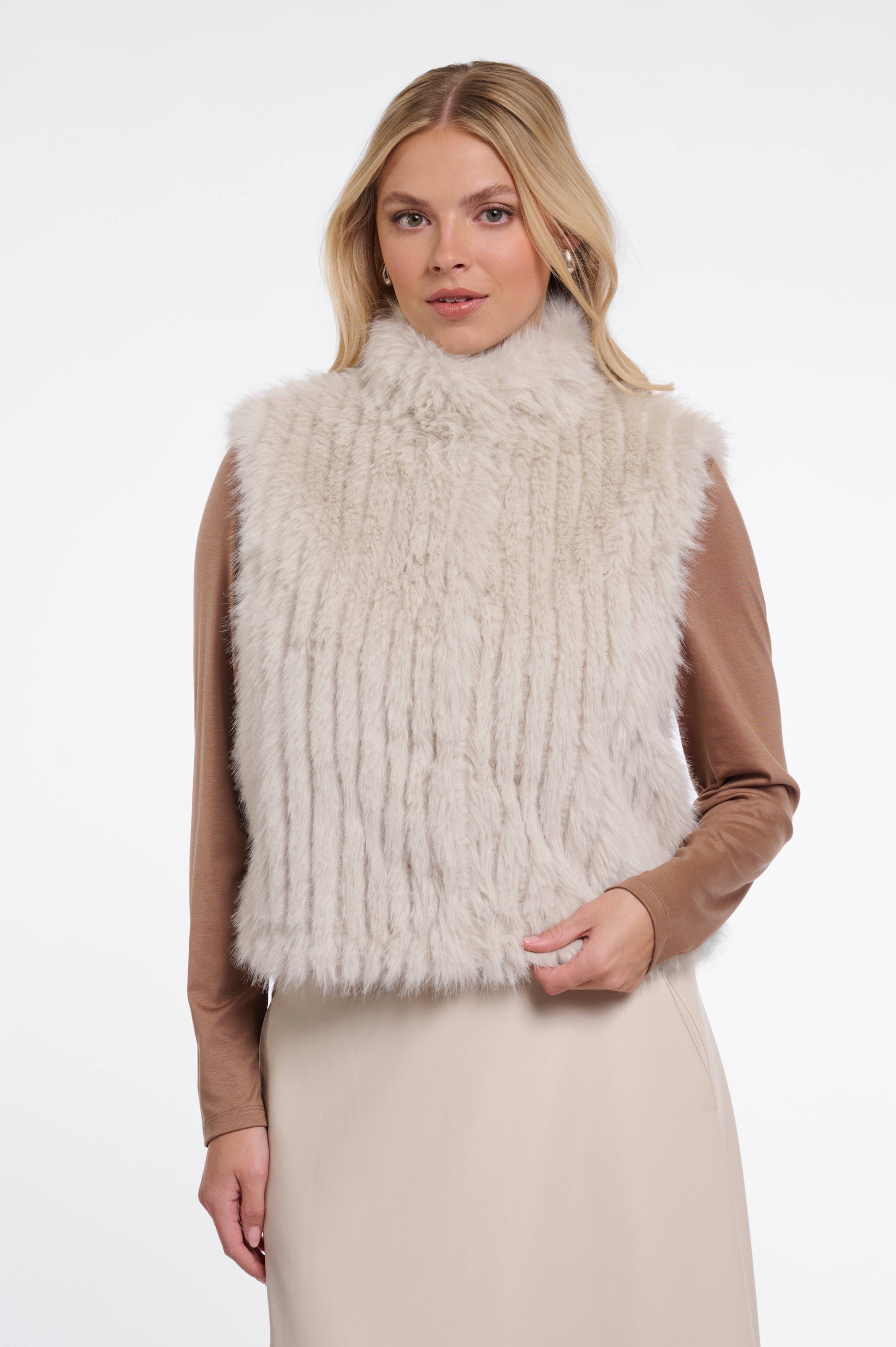 Rino & Pelle Gilet court »DAVA« avec col montant