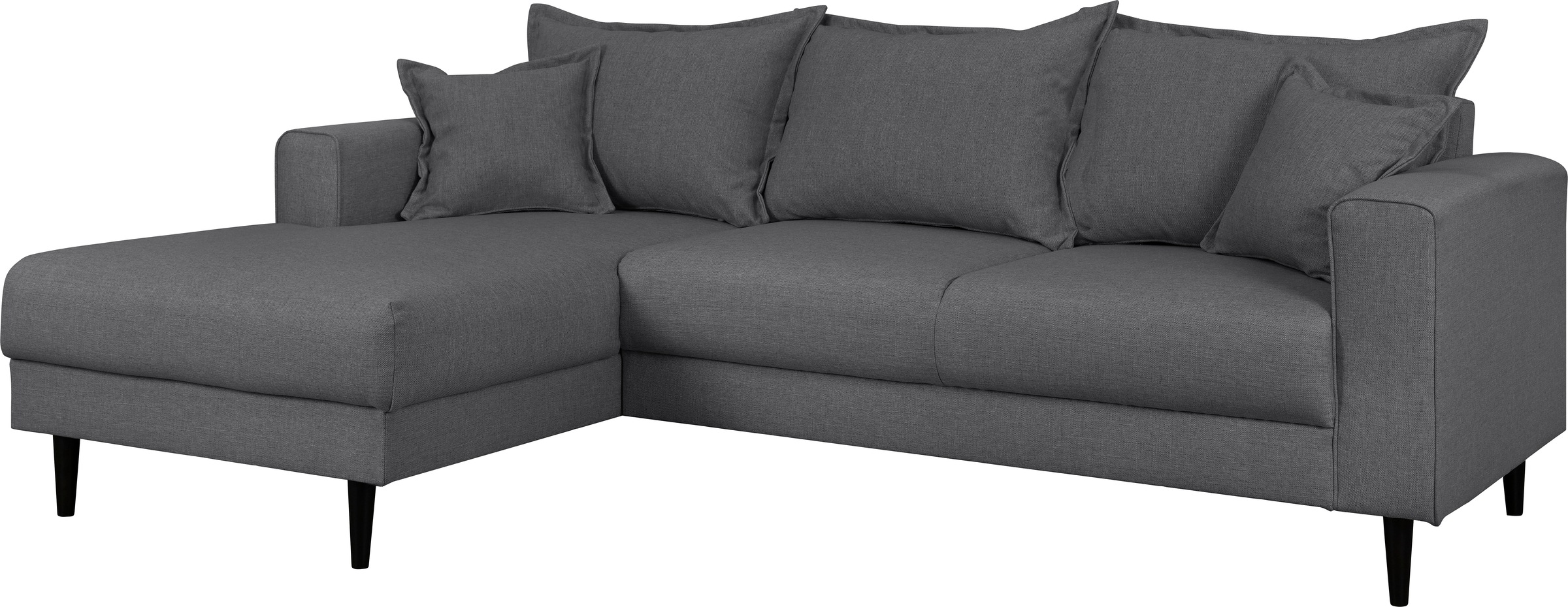 Home affaire Ecksofa »VEYRAS L-Form, hoher Sitzkomfort, Masse B/T/H: 230/150/76 cm«, mit Wellenunterfederung, incl. Rückenkissen und Zierkissen